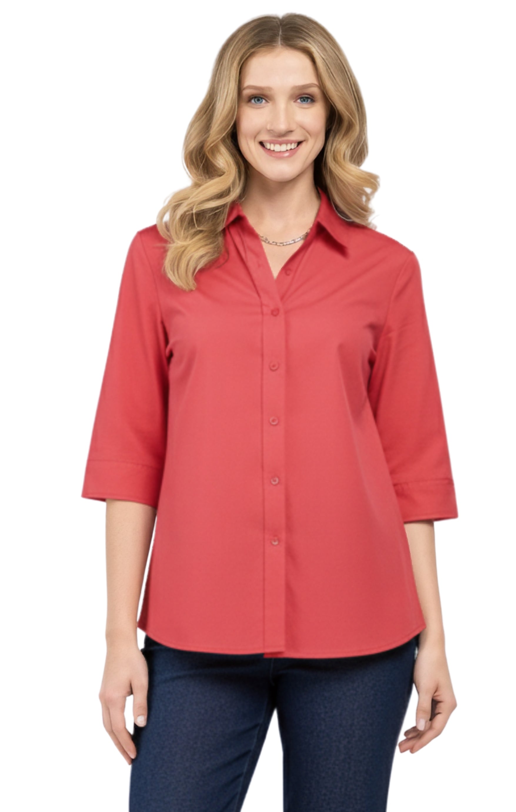 Turtle Bay New York Womens Regular Fit 3/4 Sleeve Button Down Collared Camp Shirt, Women's, Size: XL