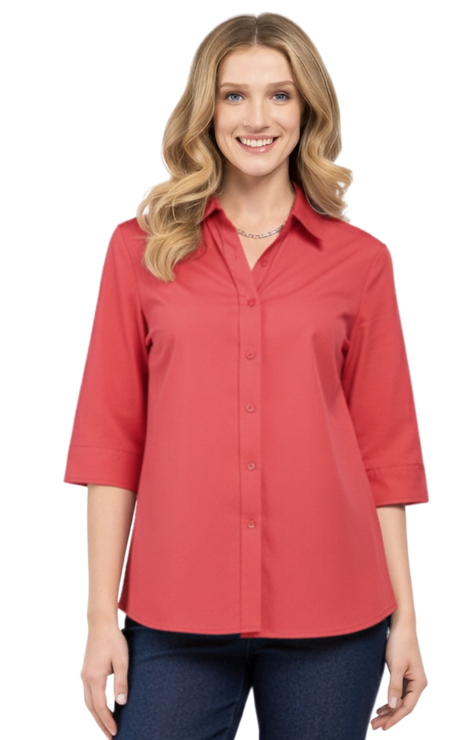 Turtle Bay New York Womens Regular Fit 3/4 Sleeve Button Down Collared Camp Shirt, Women's, Size: XL Turtle Bay New York Womens Regular Fit 3/4 Sleeve Button Down Collared Camp Shirt, Women's, Size: XL