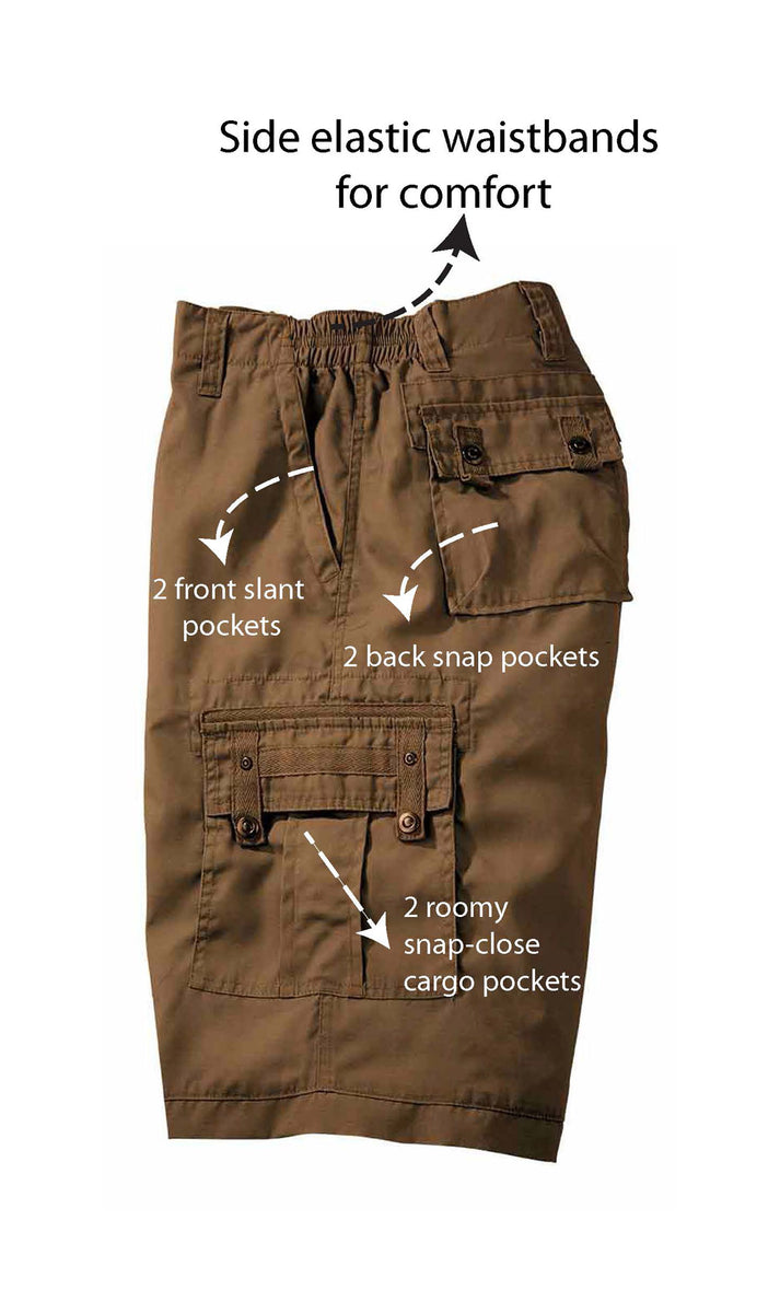 Clothing Mens Cargo Shorts With Elastic Waist Men's Cargo Shorts