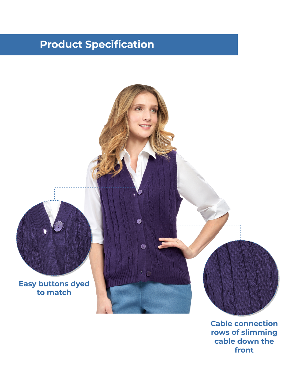The Barnnet Anne Cable Knit Cardigan Vest(2colors) - lsca