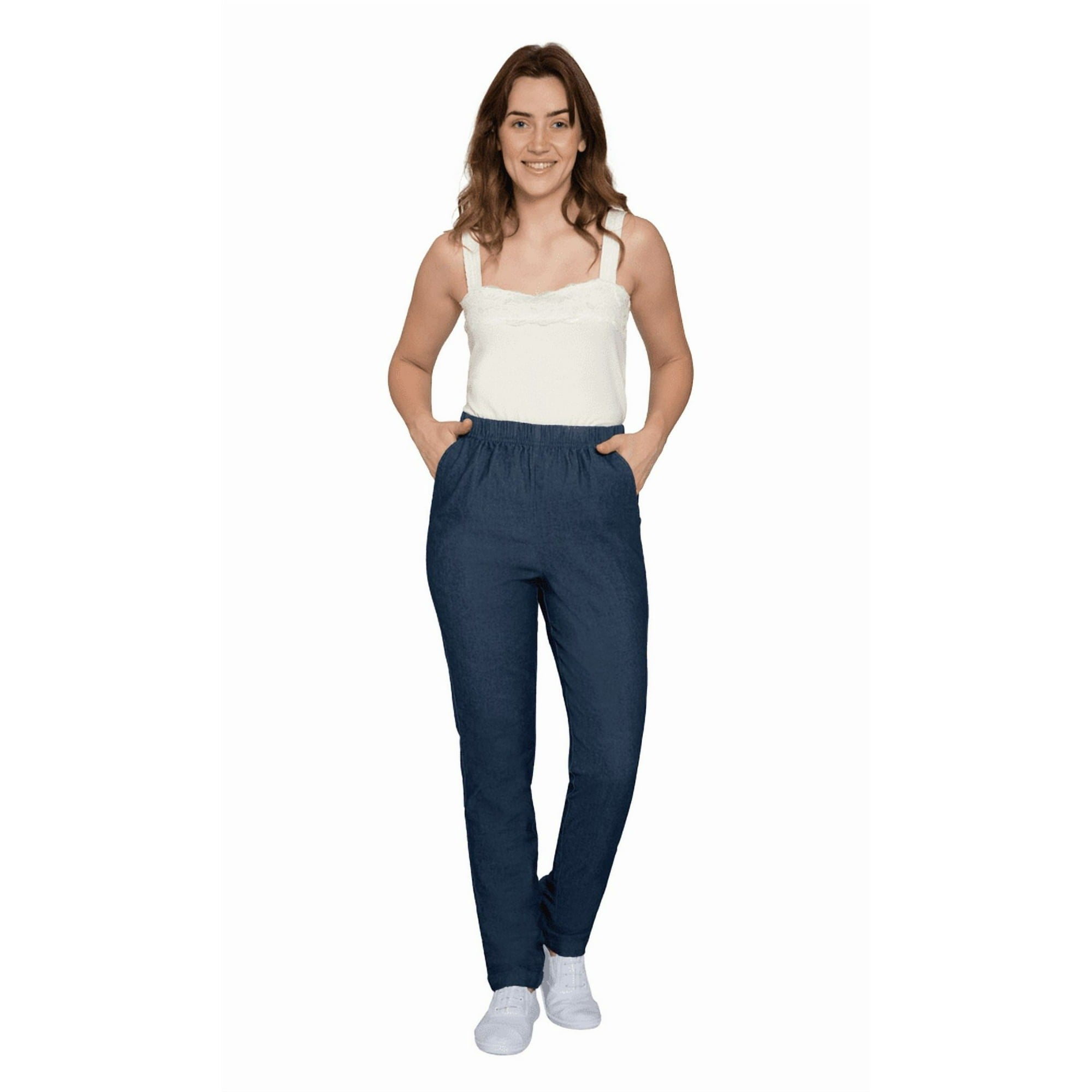 Women's Elastic Waist Pull On Denim Jeans - Soft & Lightweight with a bit Stretch 7
