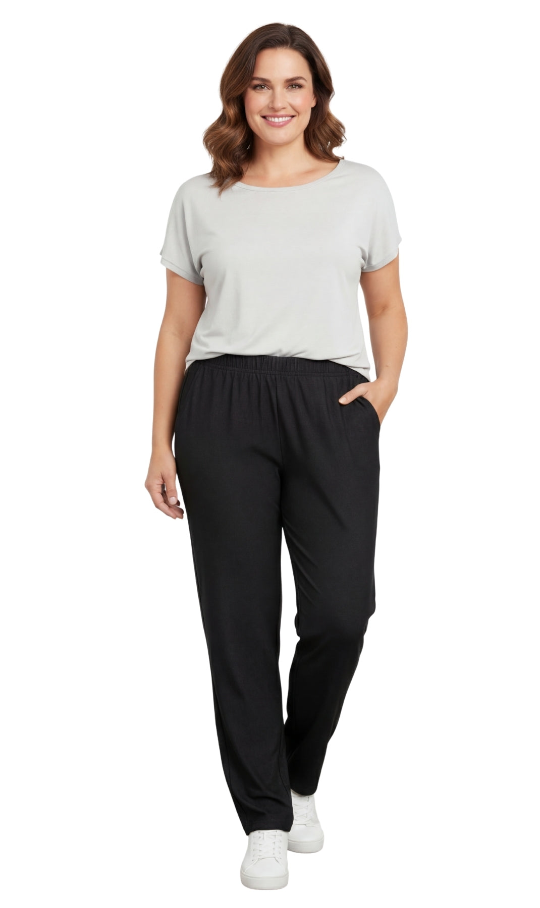 Women's Elastic Waist Pull On Jeans in Denim & Twill - Soft & Lightweight with a bit Stretch 18