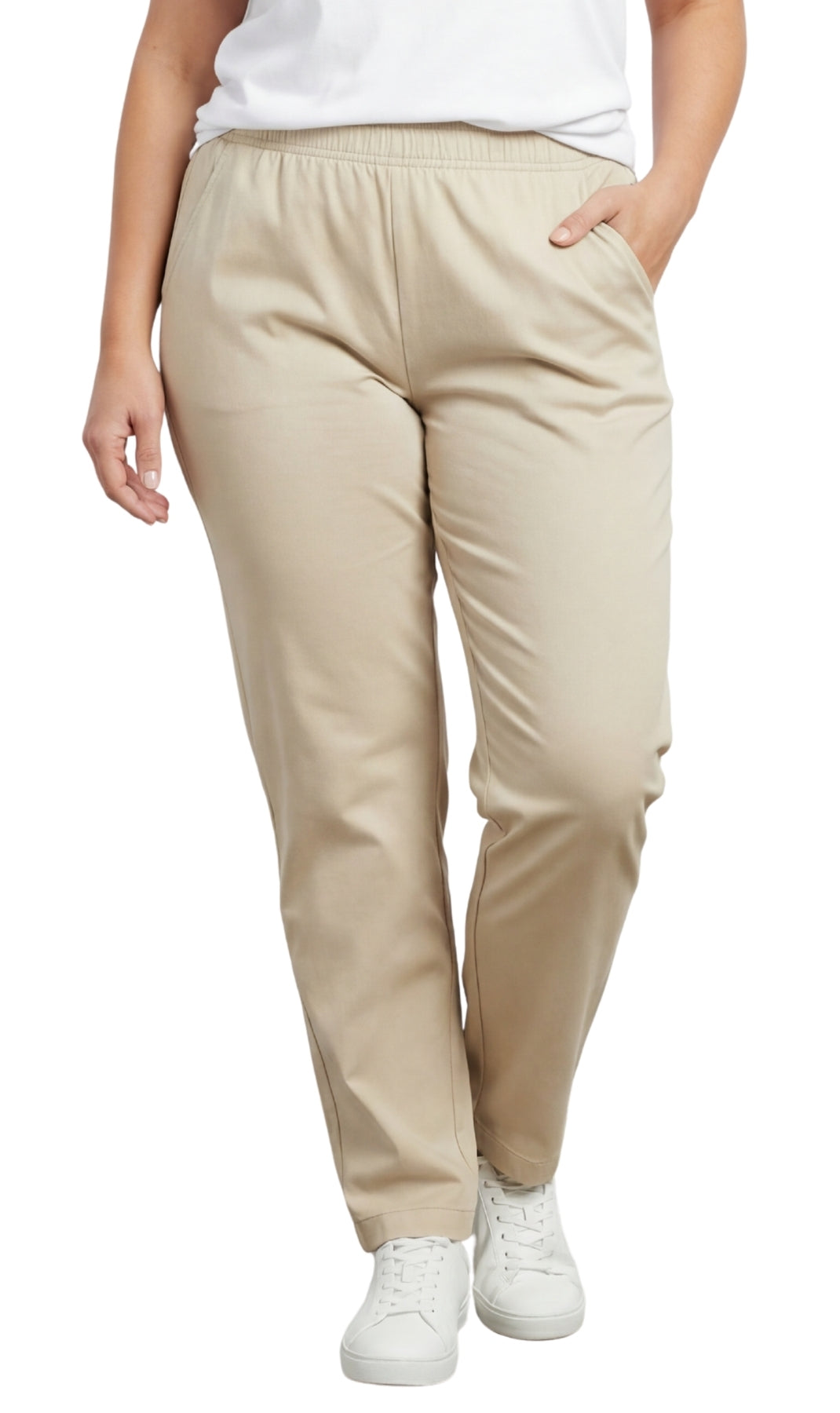 Women's Elastic Waist Pull On Jeans in Denim & Twill - Soft & Lightweight with a bit Stretch 29