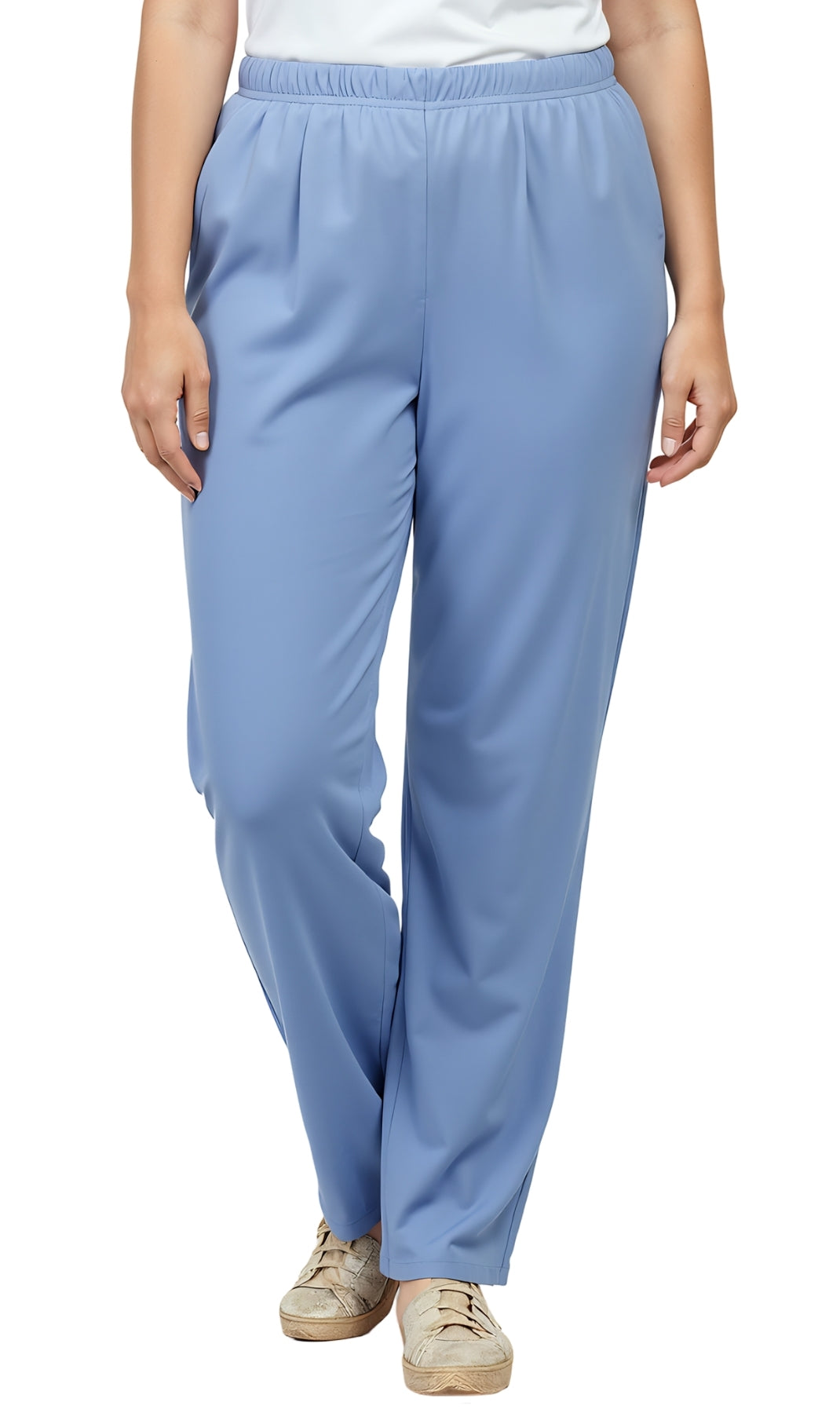 Women's Knit Pull on Pants - Cotton Blend with Flat Front waistband 33