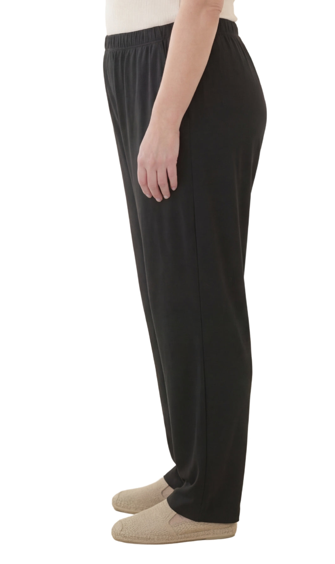 Women's Knit Pull on Pants - Cotton Blend with Flat Front waistband 64