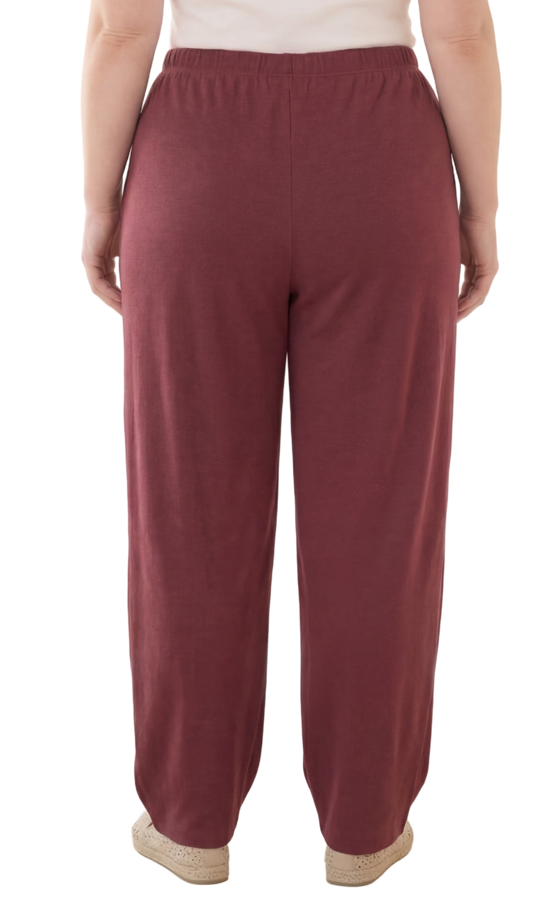 Women's Knit Pull on Pants - Cotton Blend with Flat Front waistband 50