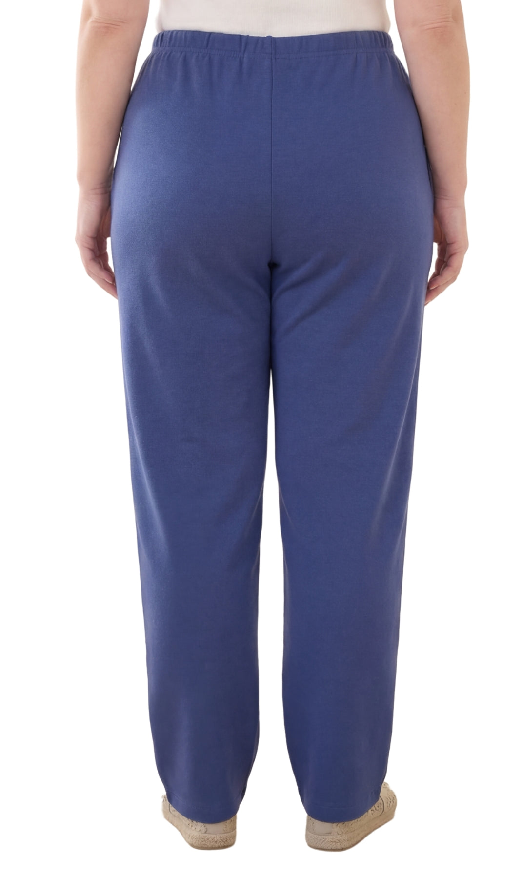Women's Knit Pull on Pants - Cotton Blend with Flat Front waistband 2