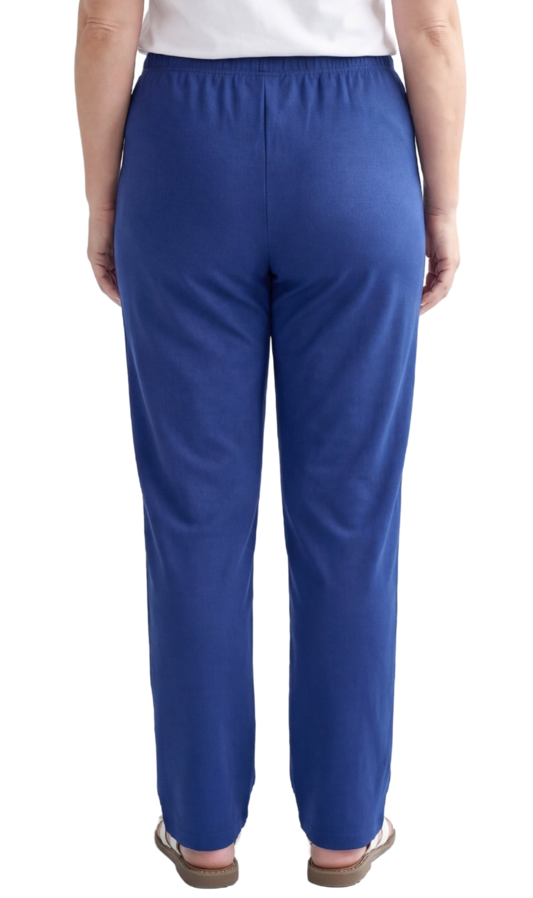 Women's Classic Poly Knit Pants - Pull On Slacks with Elastic Waist