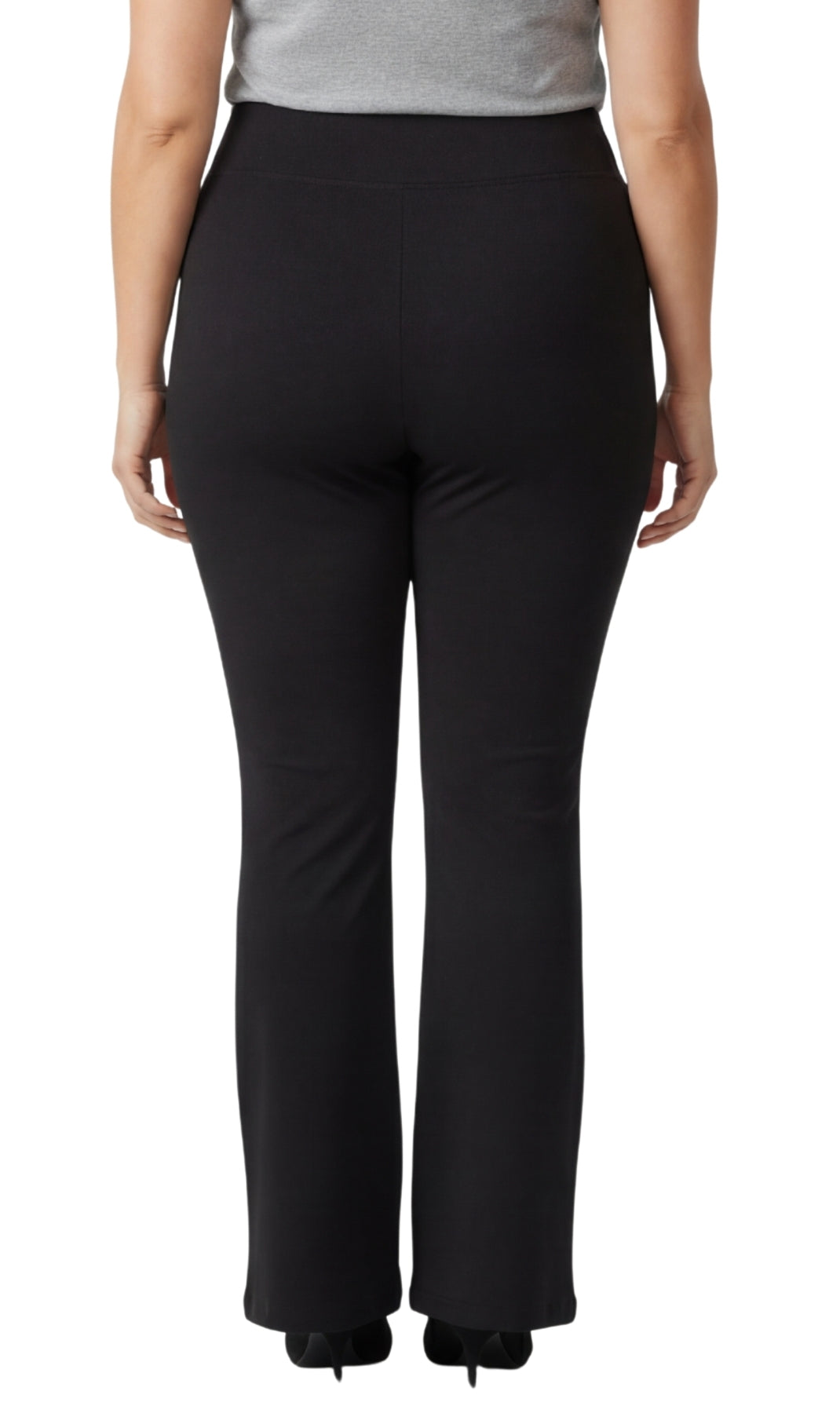 Turtle Bay New York Women's Pull-on Cotton Stretch Bootcut Flare Leggings with a Crossover waistband black back