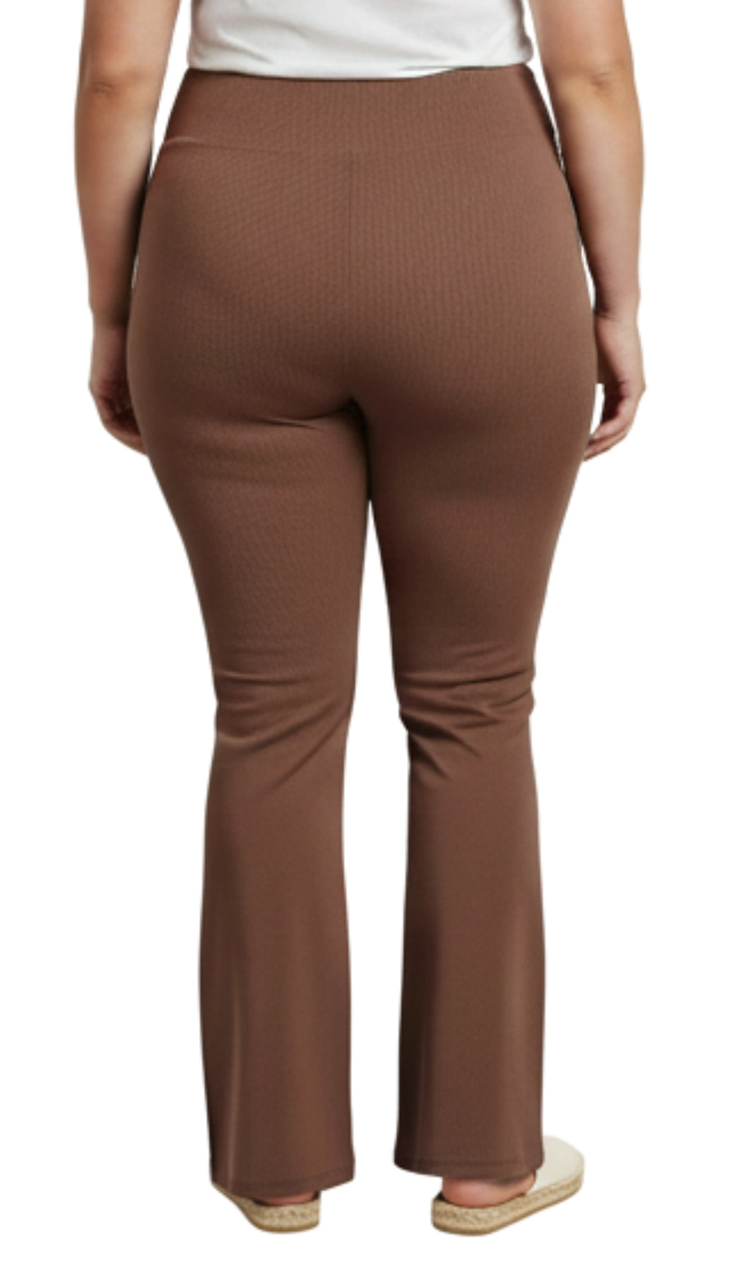 Turtle Bay New York Women's Pull-on Cotton Stretch Bootcut Flare Leggings with a Crossover waistband Chocolate back