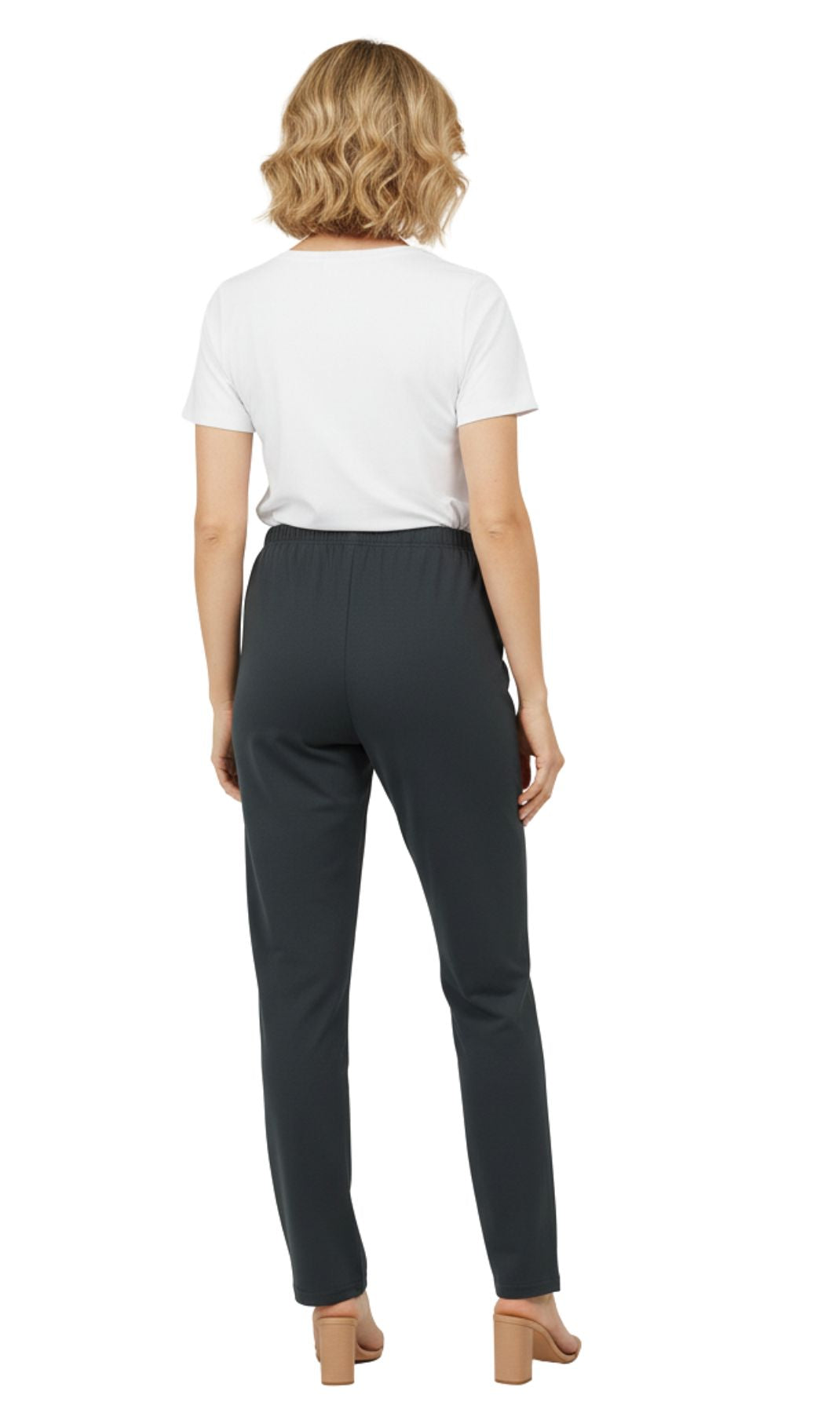Turtle Bay New York Women's Cotton Stretch Leggings Black Full Back