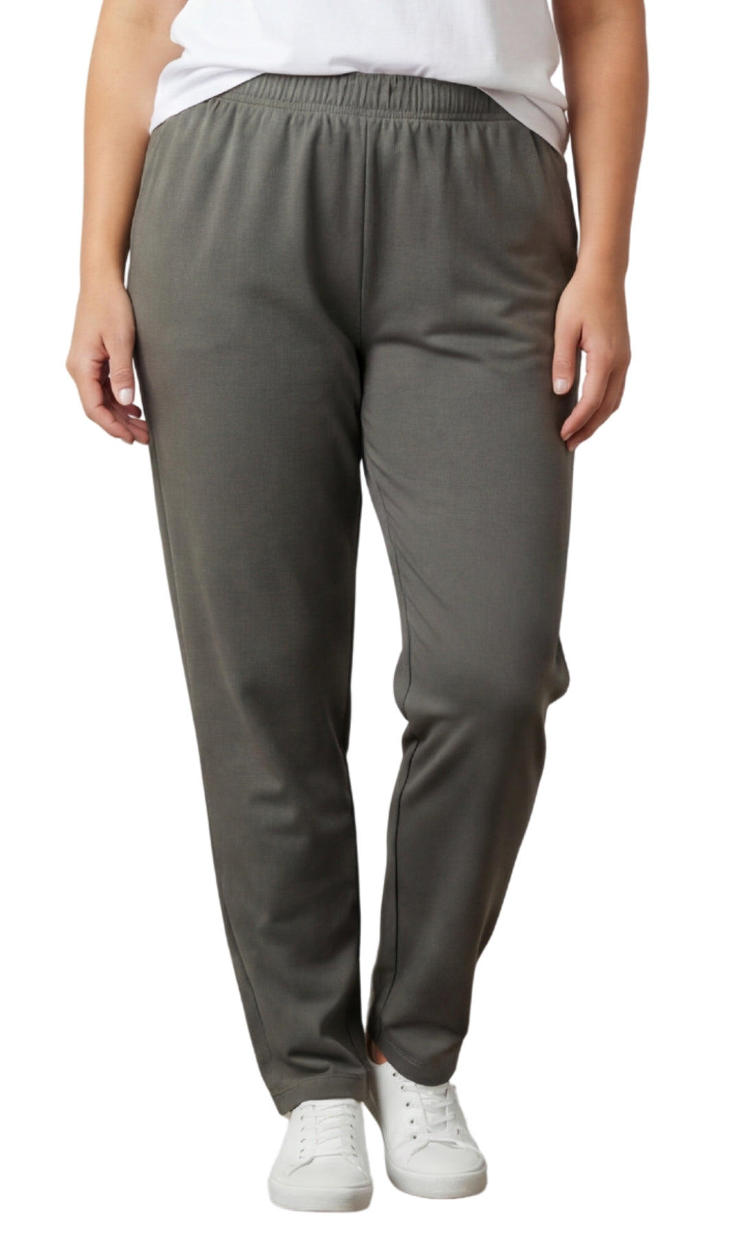 Turtle Bay New York Women's Premium Cotton Stretch High-Waisted Black Leggings - Dressy Comfort in an Everyday Essential charcoal front