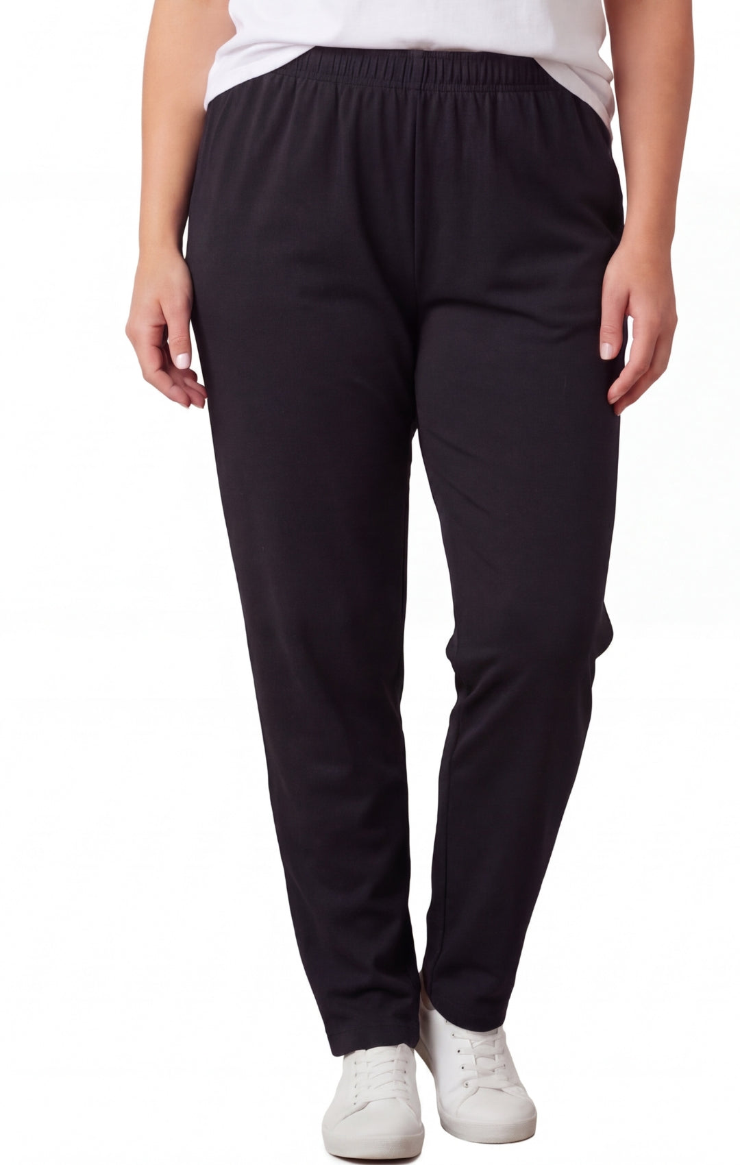 Women's Premium Cotton Stretch High-Waisted Black Leggings - Dressy Comfort in an Everyday Essential