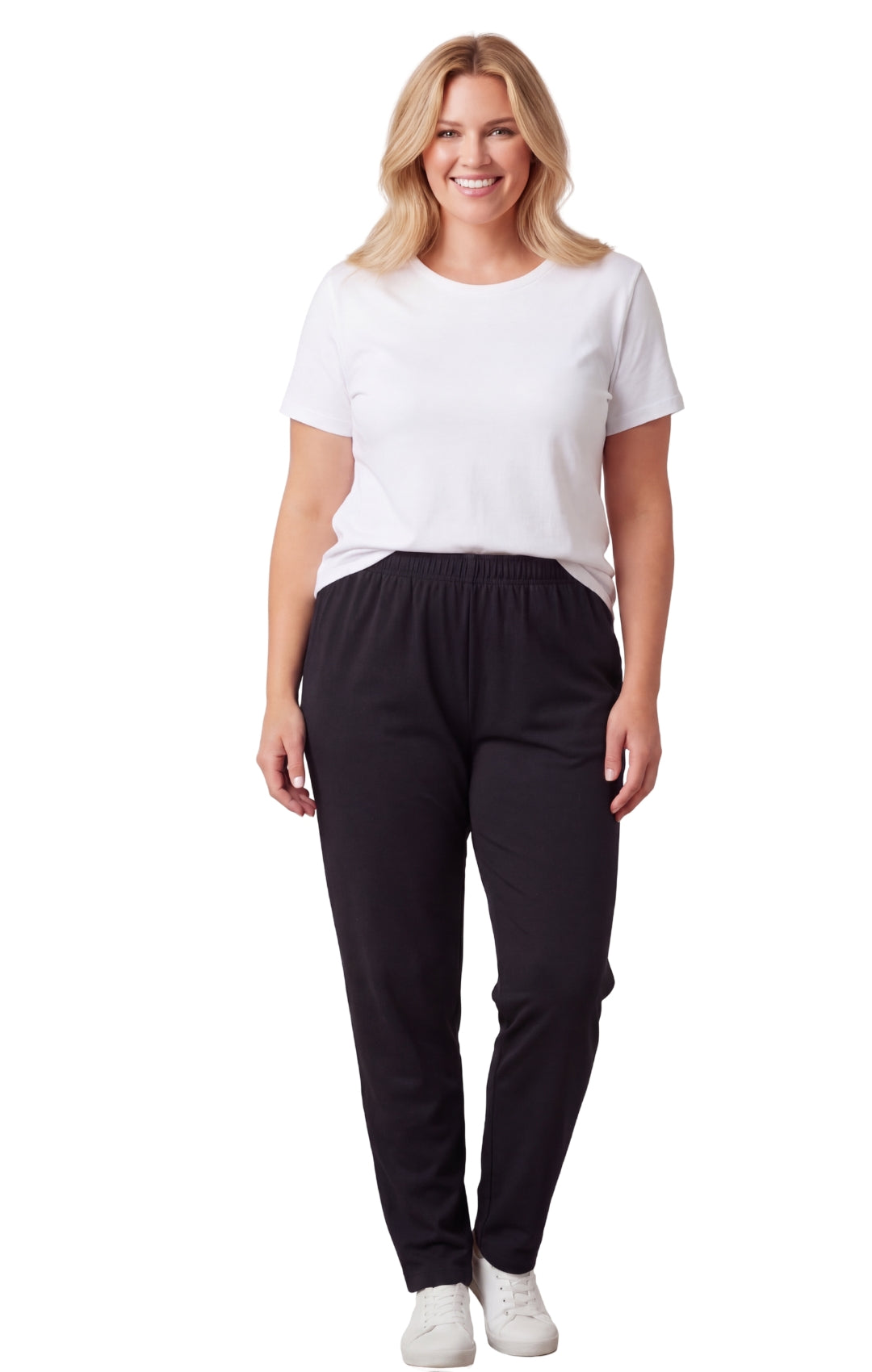Women's High-Waisted Premium Cotton Stretch Leggings — Dressy Black 4