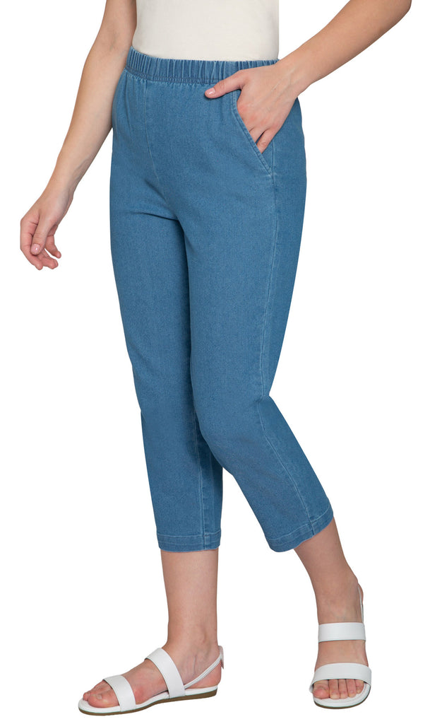 Chic Women's Classic Collection Easy-Fit Elastic Waist Pull-On Capri Pant 