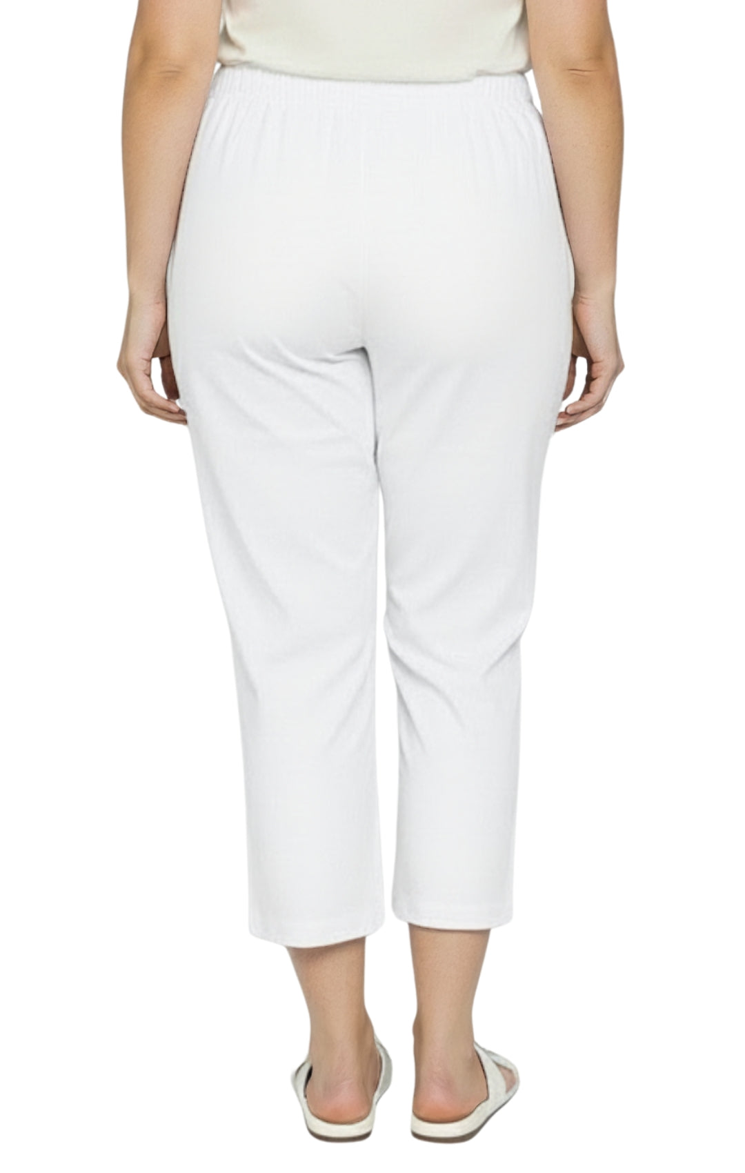 Turtle Bay New York Women’s Lightweight Stretch Denim Capri Pants – Comfortable Everyday Fit white back