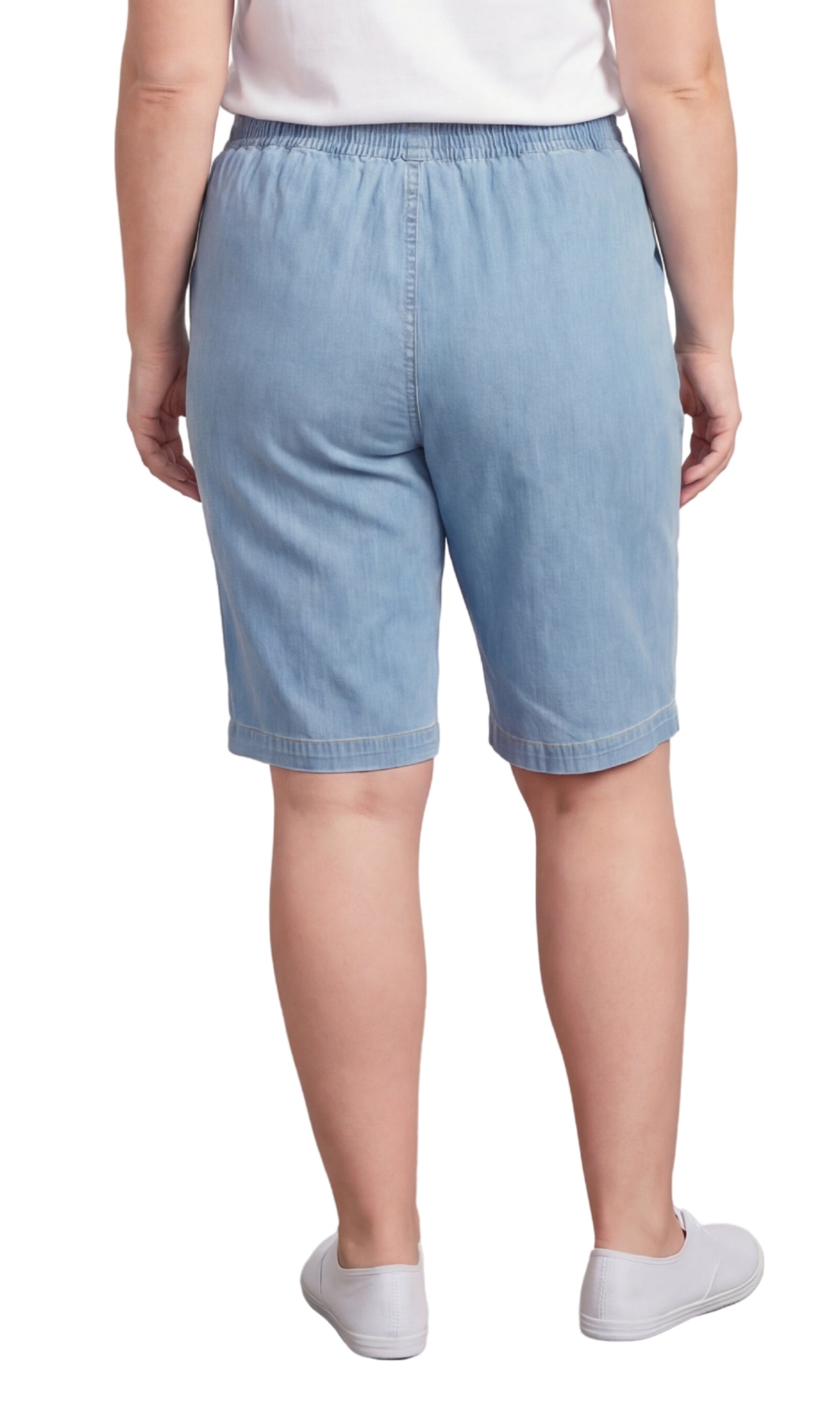 Women's Easy Pull on Bermuda Shorts in Denim and Twill 8