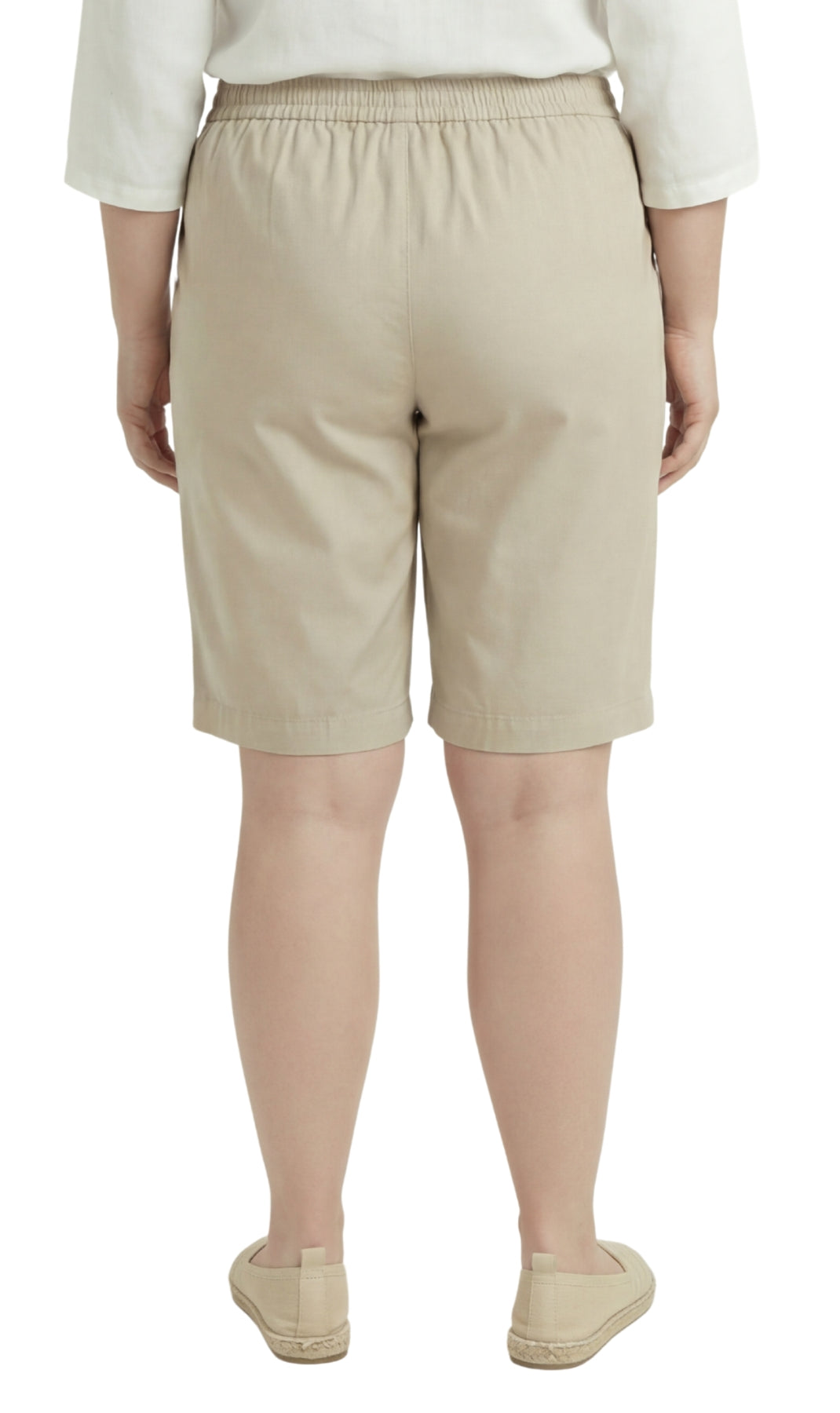 Women's Pull On Denim & Twill Shorts with stretch waist - No zipper or buttons 17