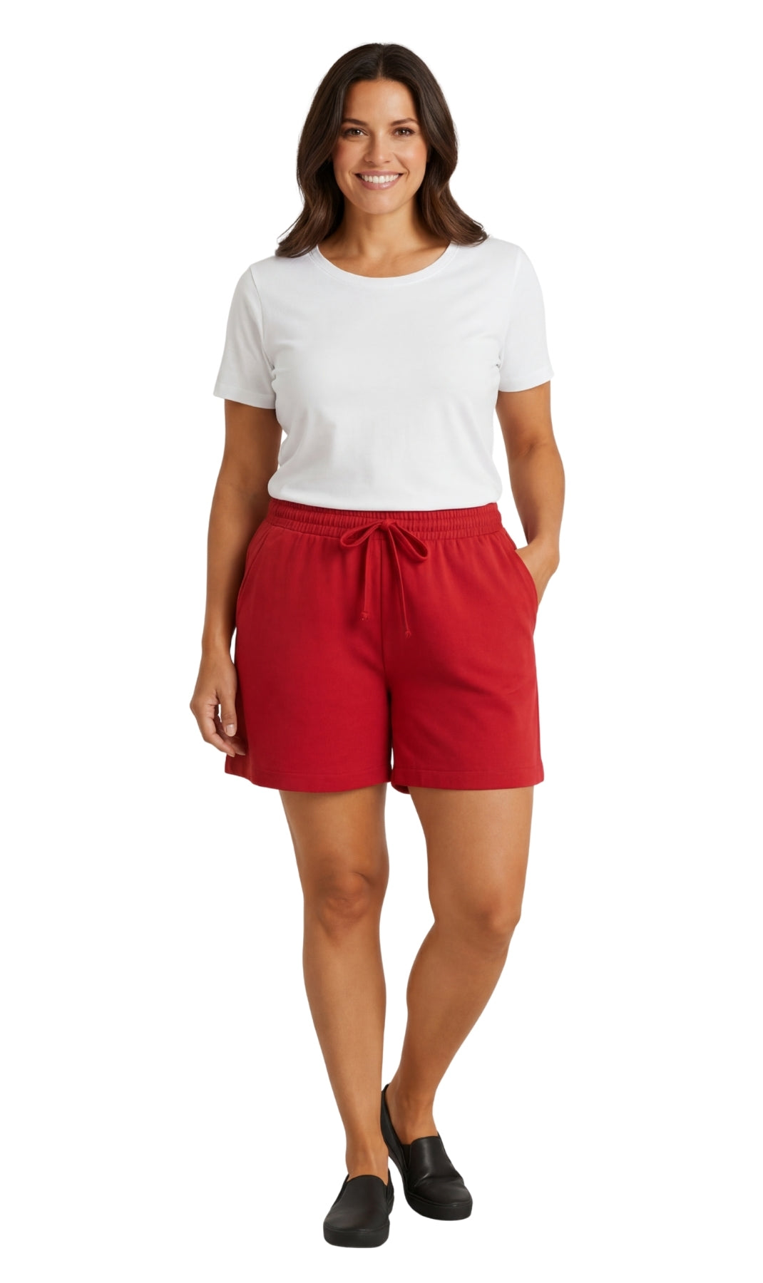 Women's Interlock Knit cotton Shorts with Elastic Waist and Adjustable Drawstring 11