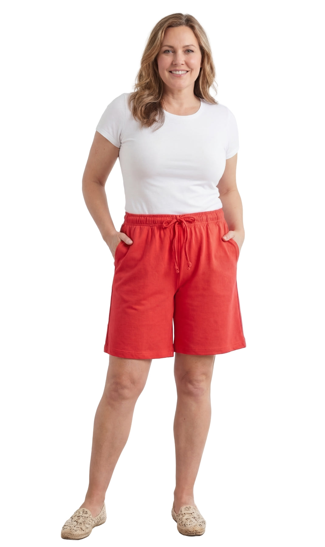 Women's Interlock Knit cotton Shorts with Elastic Waist and Adjustable Drawstring 10
