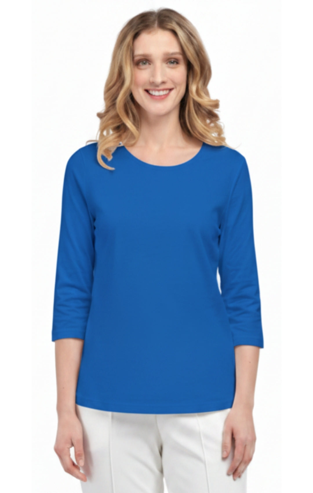 Women's 3/4 Sleeve Crew Neck Top – Comfortable Jer 11