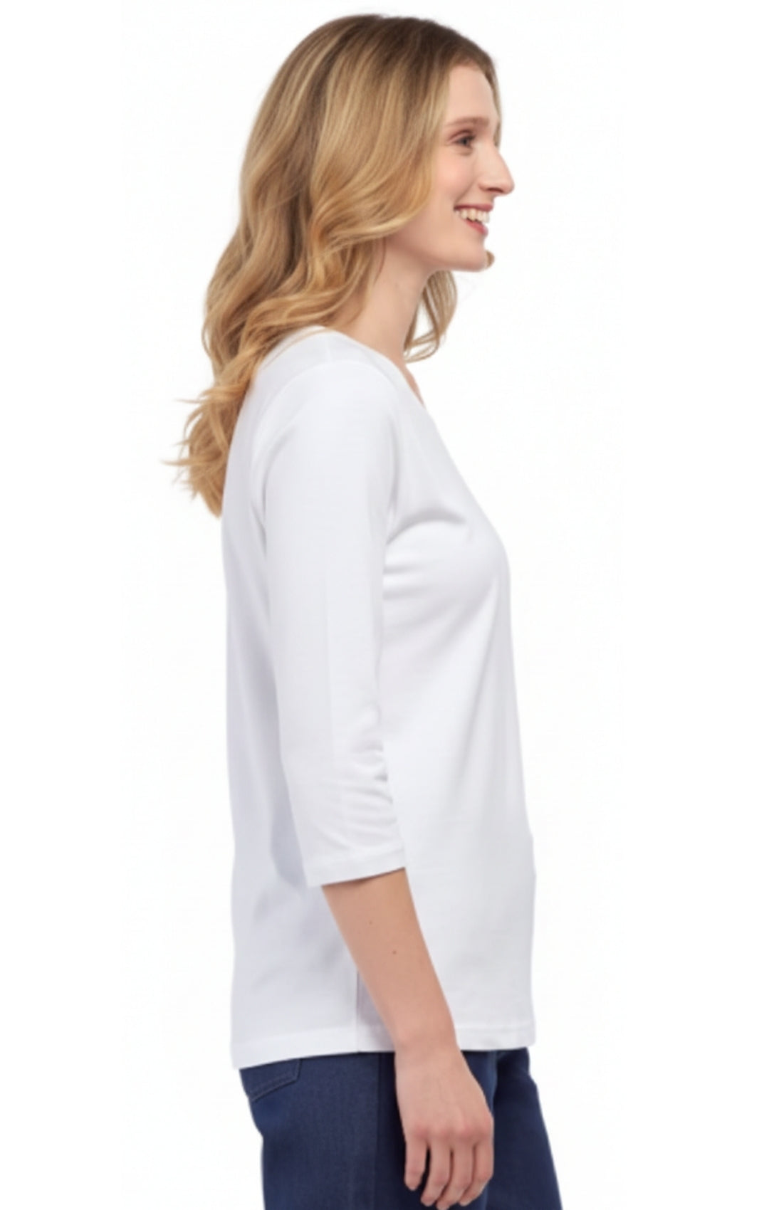 Women's 3/4 Sleeve Crew Neck Top – Comfortable Jer 43