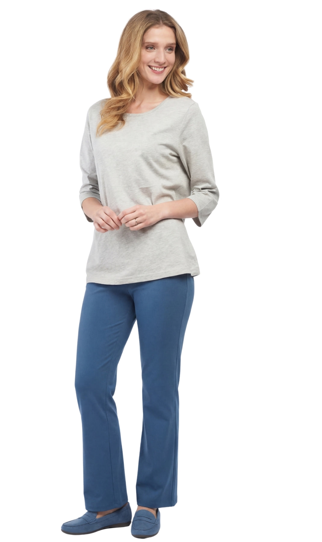 Women's 3/4 Sleeve Crew Neck Top – Comfortable Jer 33