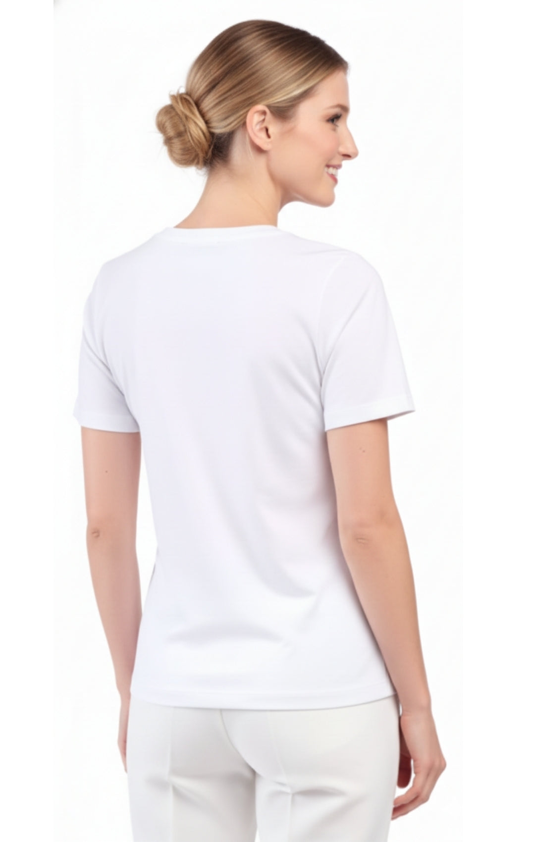 Women's Relaxed Fit Short-Sleeve Crew neck knit Tee Shirt 36