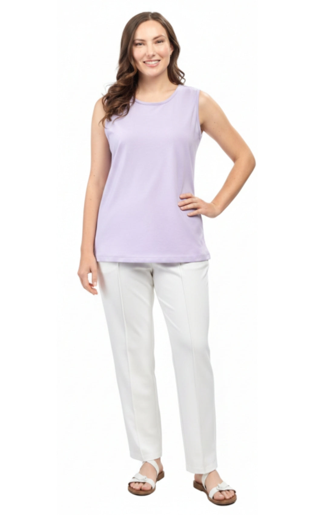 Women's Classic Relaxed Fit Cotton blend Sleeveless Tank Top 9
