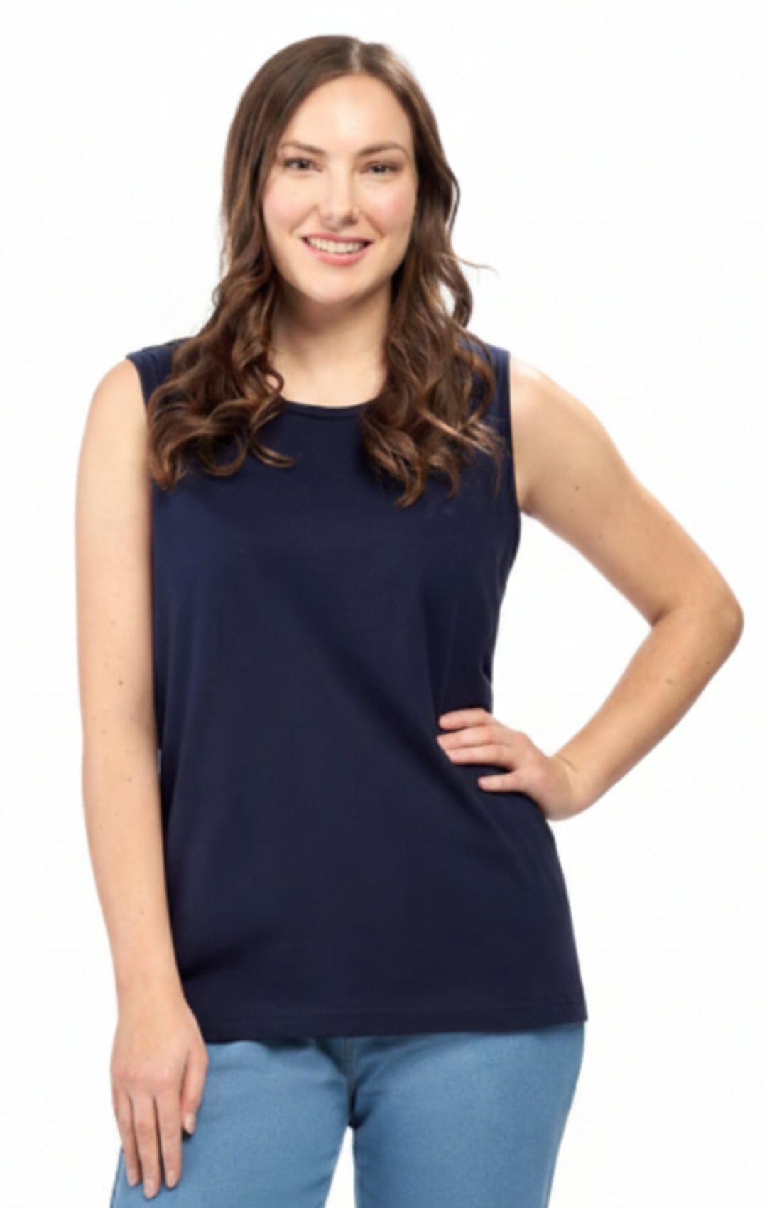 Women's Classic Relaxed Fit Cotton blend Sleeveless Tank Top 14