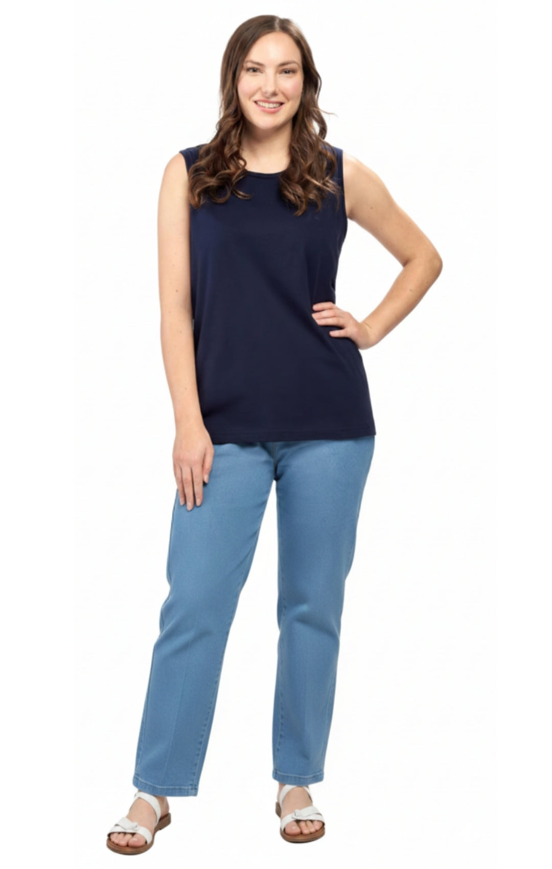 Women's Classic Relaxed Fit Cotton blend Sleeveless Tank Top 17