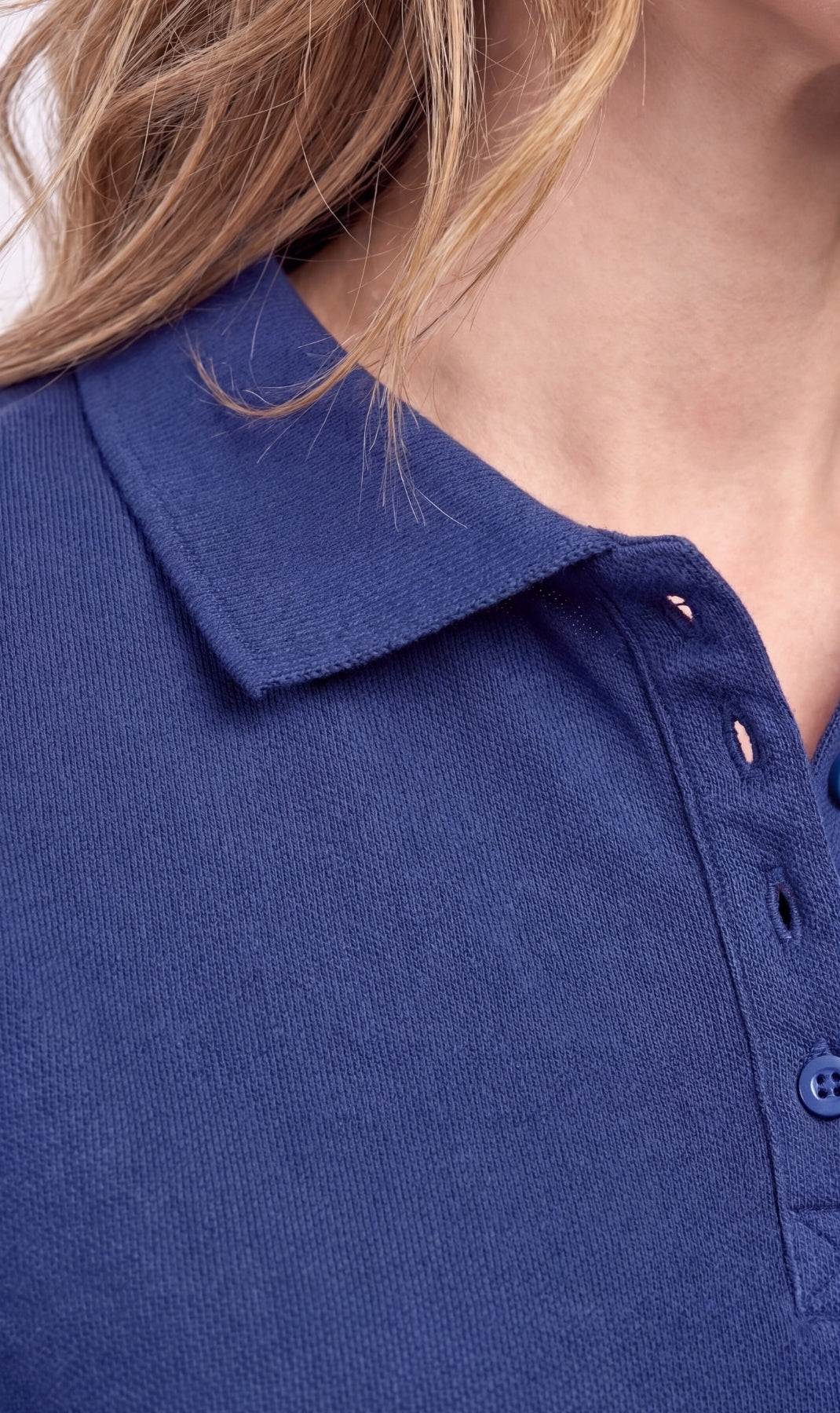Women's Short Sleeve Pique Knit Polo Shirt in Relaxed Fit Pocketless Jersey 9