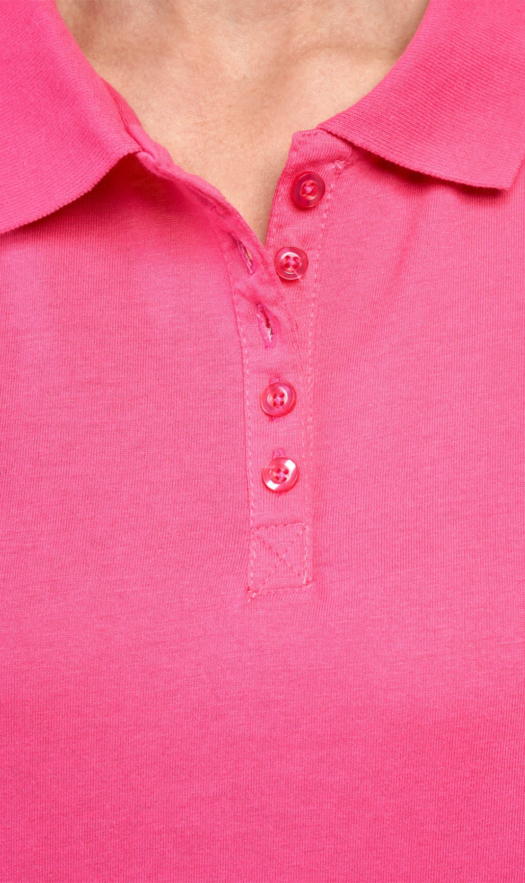 Women's Short Sleeve Pique Knit Polo Shirt in Relaxed Fit Pocketless Jersey 4