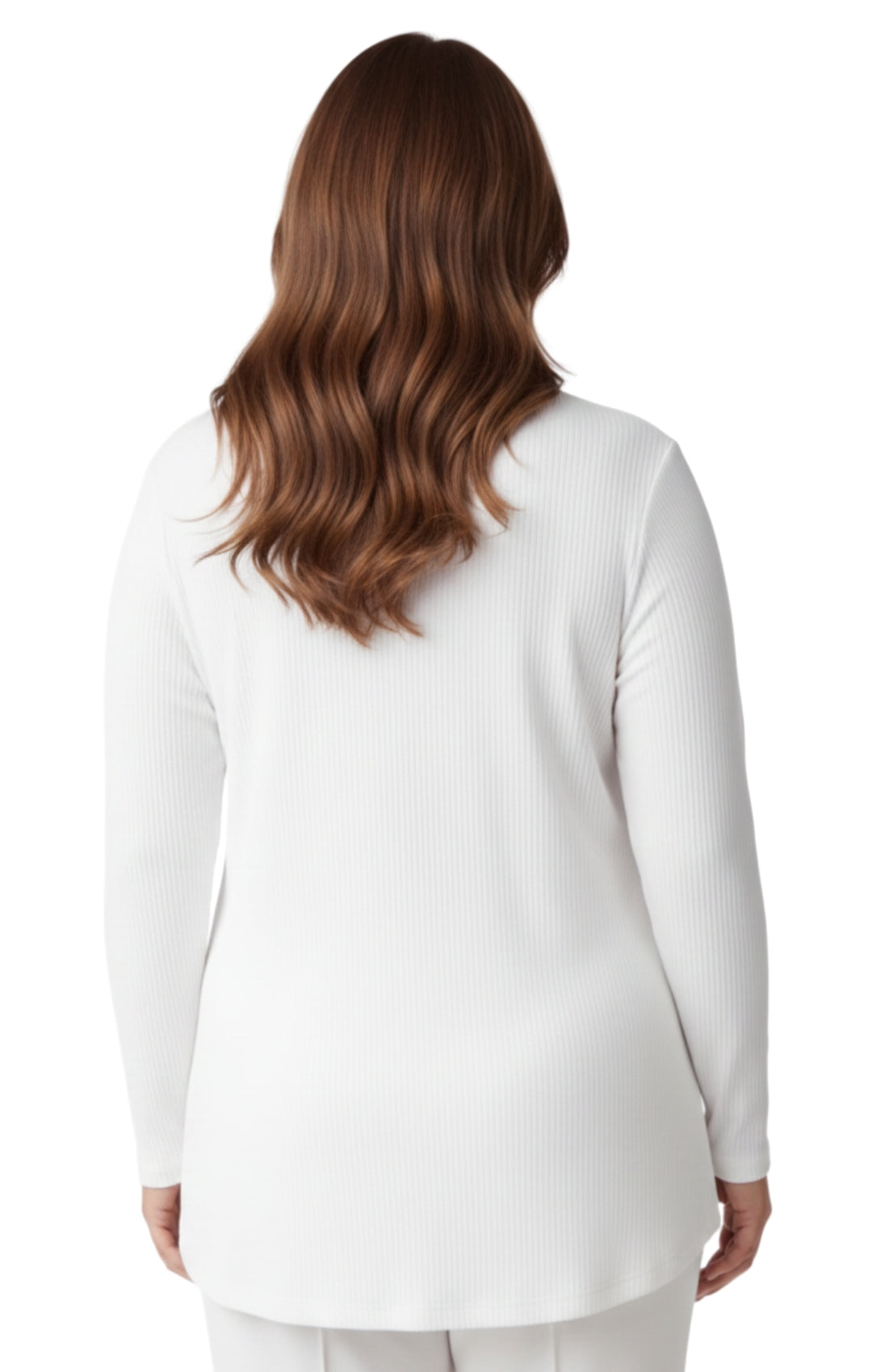 Women's Long Sleeve Ribbed Mock Neck Top — Cotton Knit 6