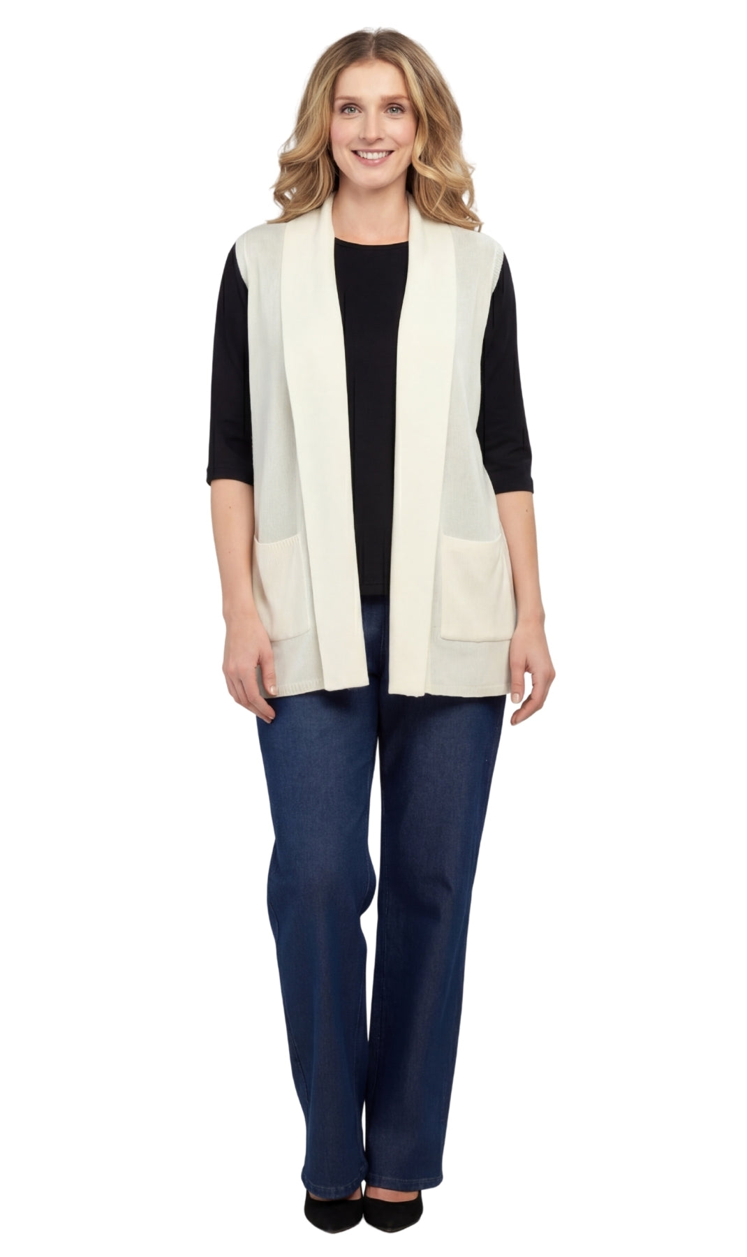 Women's Shawl Collar Vest | Turtle Bay New York