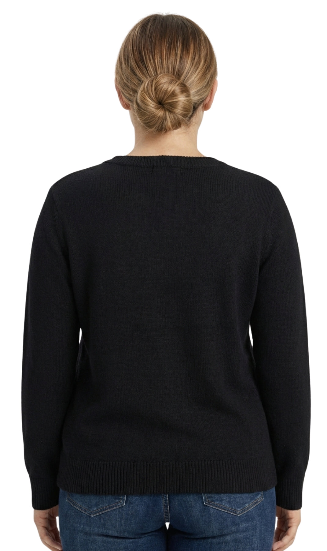 Women's Cozy Long Sleeves Snowflake-Decorated Color Block Holiday Crewneck Sweater - Classy Christmas Pullover in 100% Soft Durable Acrylic 5