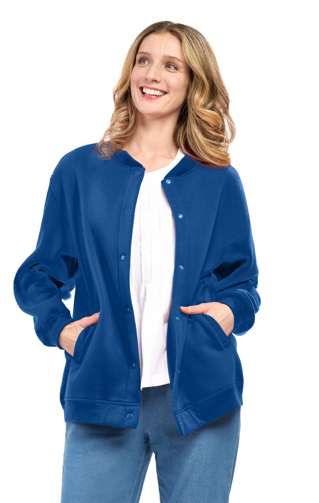 Womens Snap Up Jacket - Soft, Fleecy Lining for Three-Season Comfort 12
