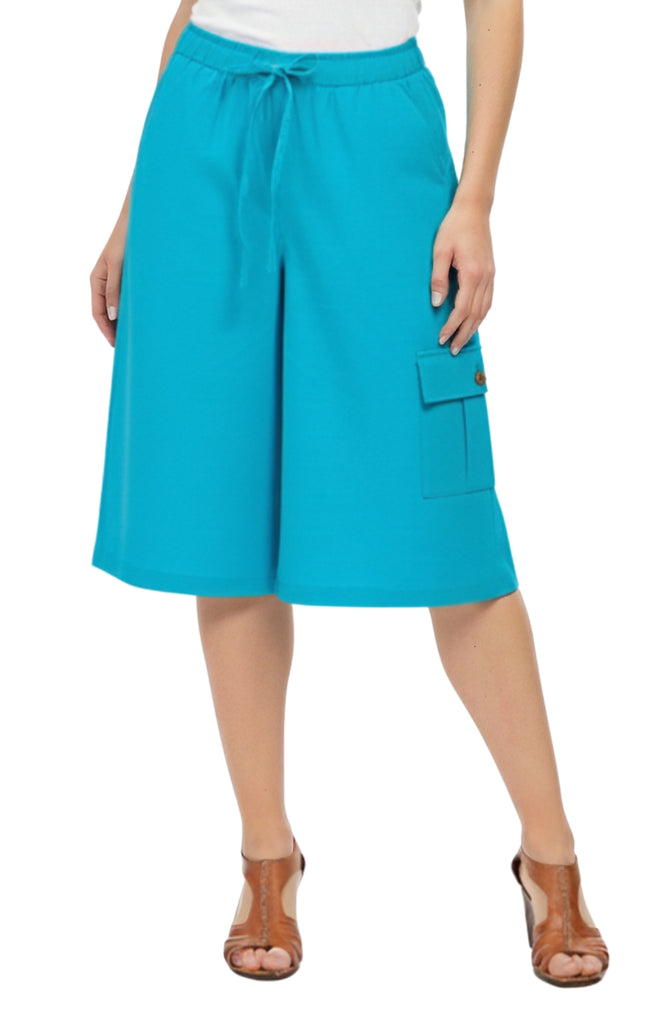Women's 100% Calcutta Cotton Split Skirt Culottes with Cargo Pockets