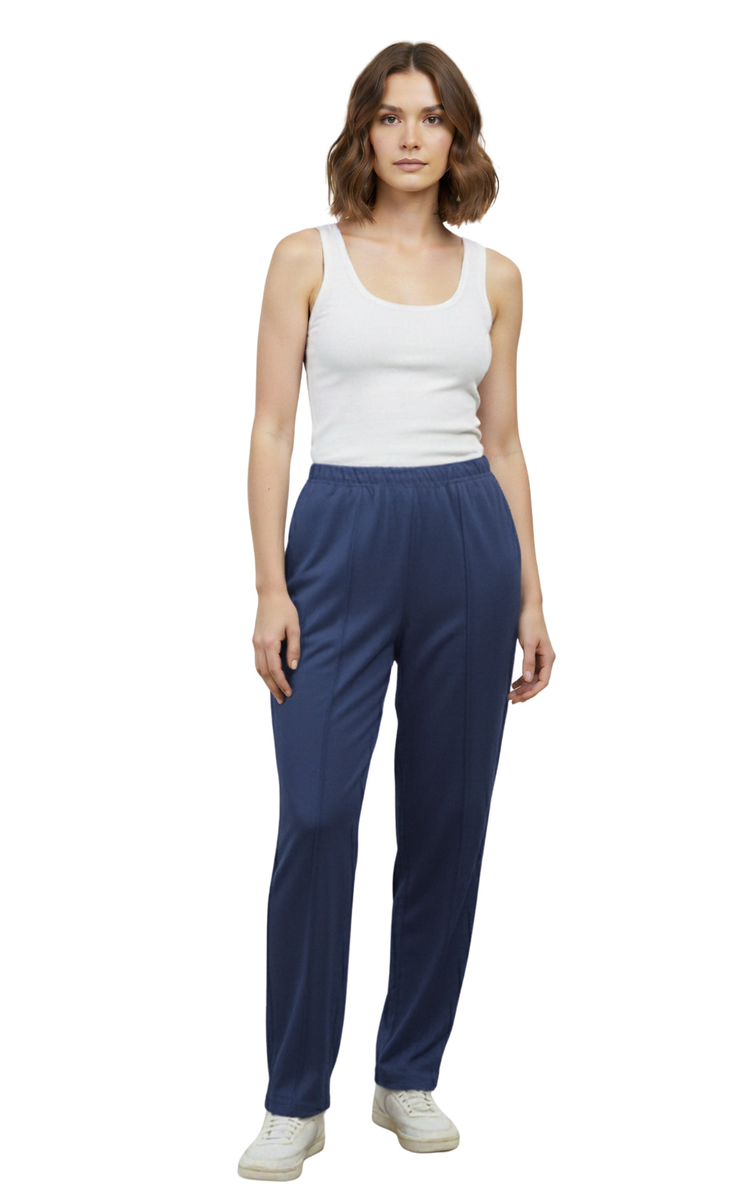 Womens Classic Poly Knit Pants - Pull On Slacks with Elastic Waist 9