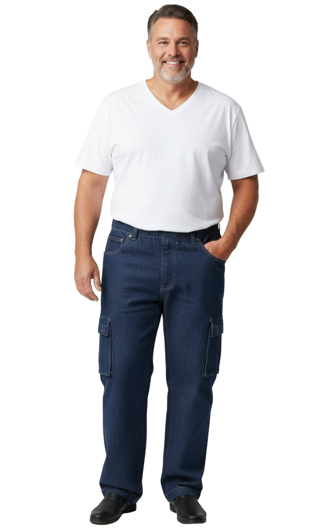 Men's Lightweight Double Cargo Pocket Pull-On Jeans 16