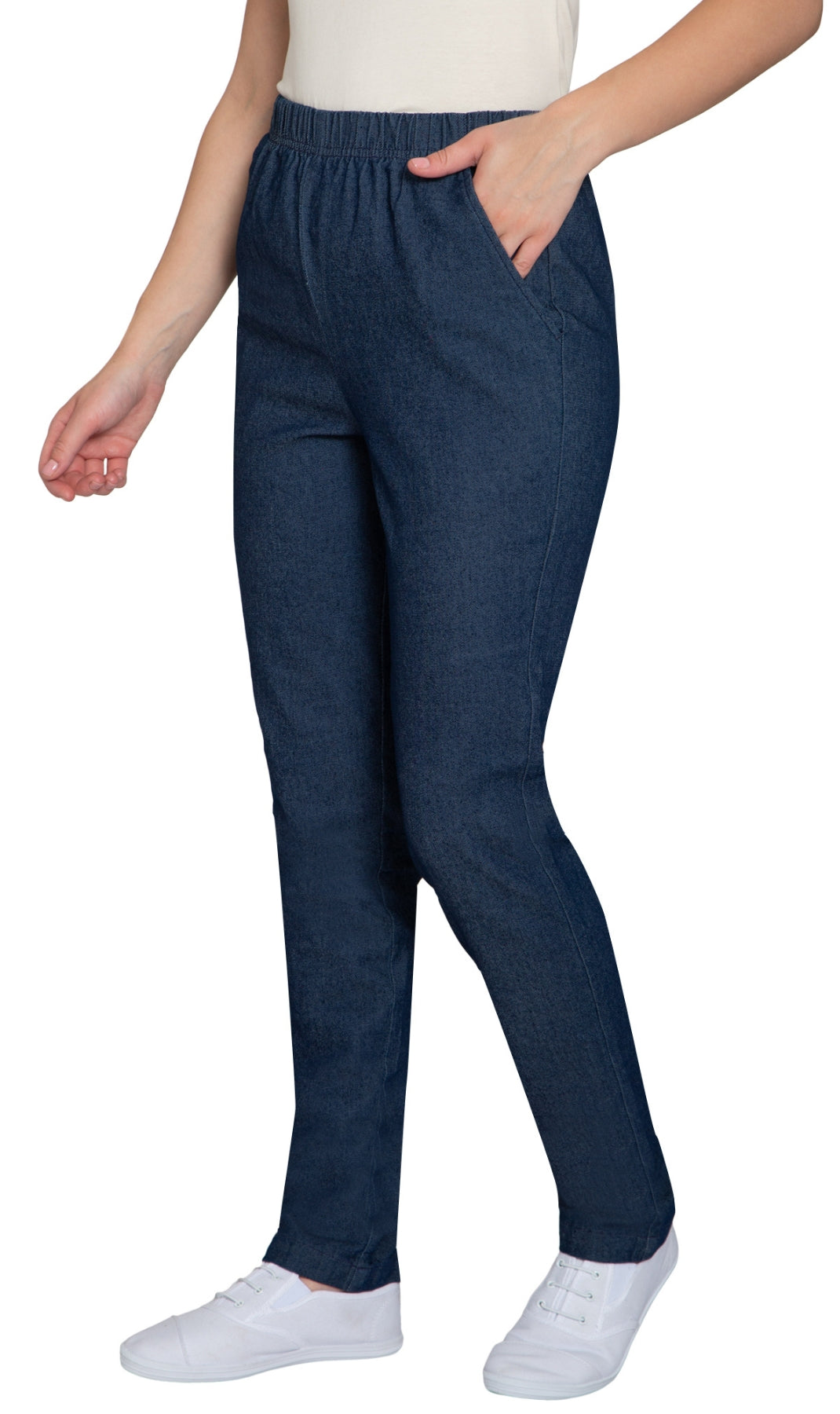 Women's Elastic Waist Pull On Denim Jeans - Soft & Lightweight with a bit Stretch 4