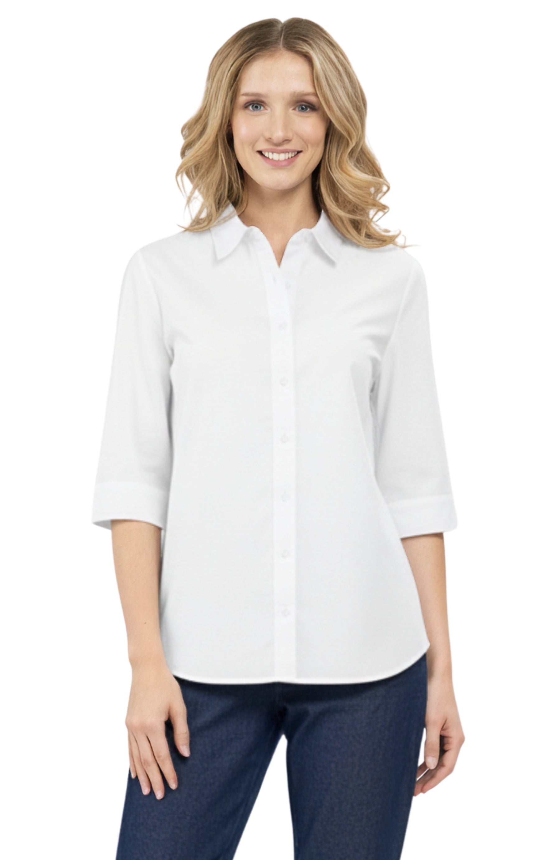 Turtle Bay New York Womens Regular Fit 3/4 Sleeve Button Down Collared Camp Shirt, Women's, Size: XL Turtle Bay New York Womens Regular Fit 3/4 Sleeve Button Down Collared Camp Shirt, Women's, Size: XL