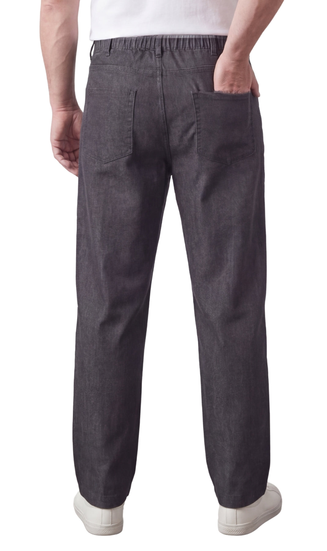 Men’s Lightweight Casual Elastic Waist Pull-On Jeans – Denim & Twill Pants with Easy Fit 2