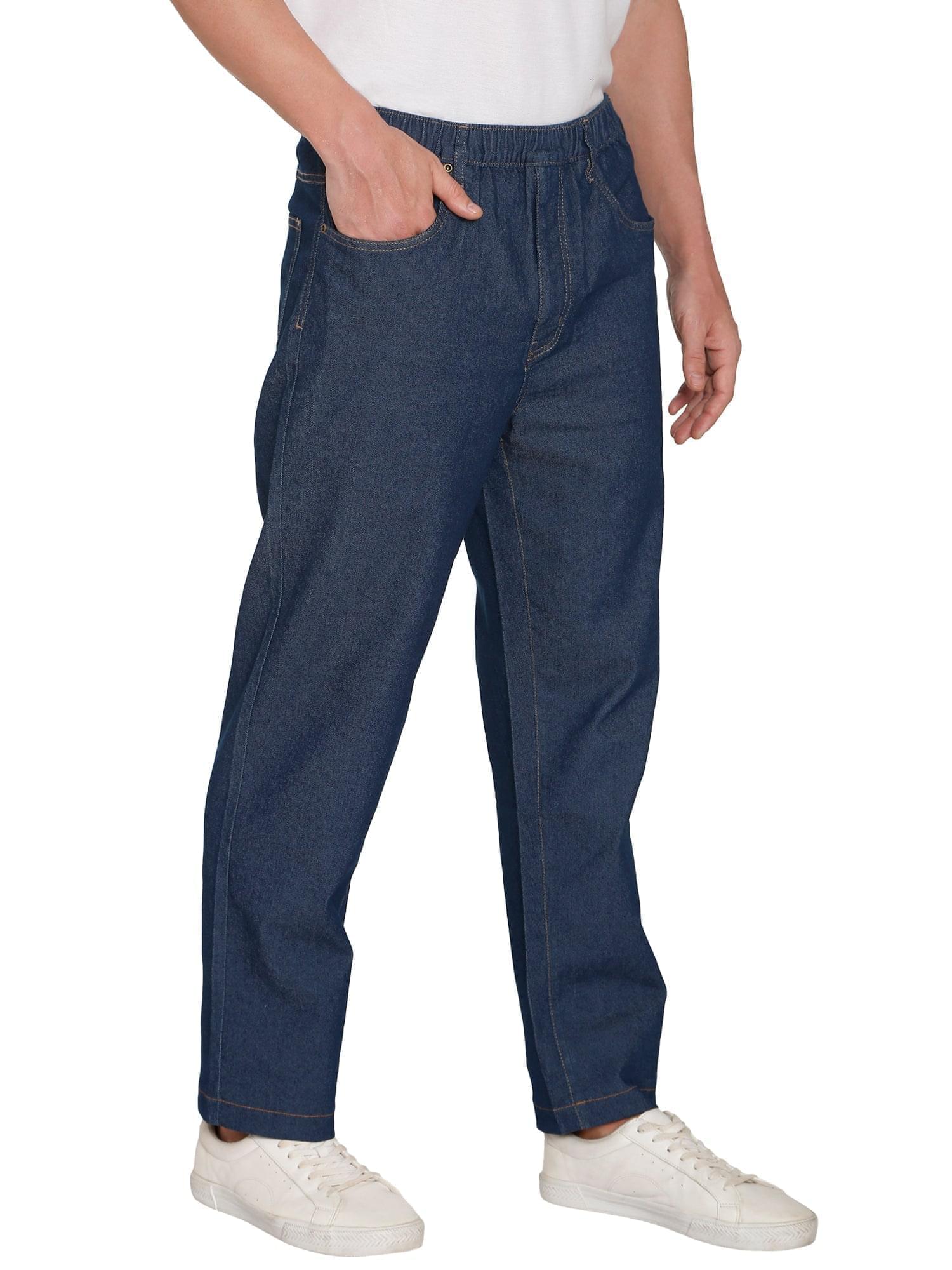 Turtle Bay New York Men's Casual Elastic Waist Denim & Twill Pull on Jeans  Pants