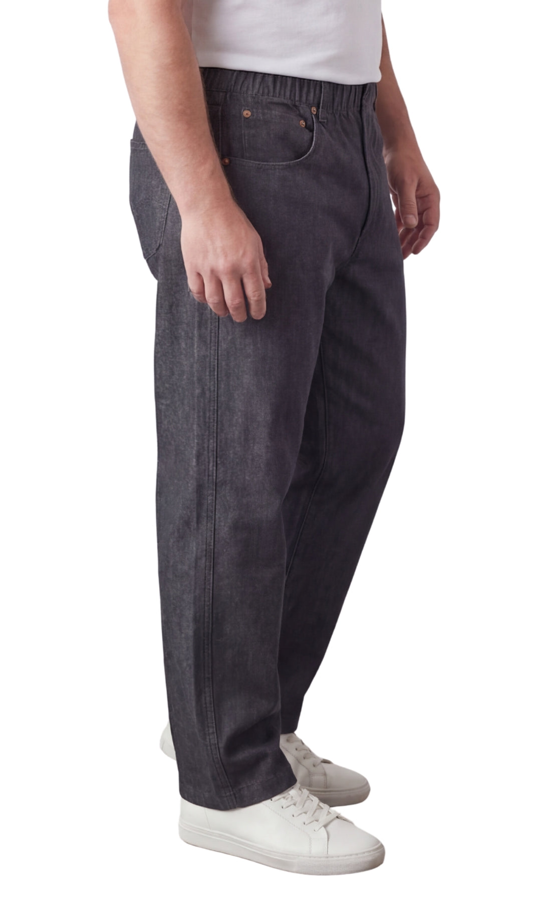 Men’s Lightweight Casual Elastic Waist Pull-On Jeans – Denim & Twill Pants with Easy Fit 4