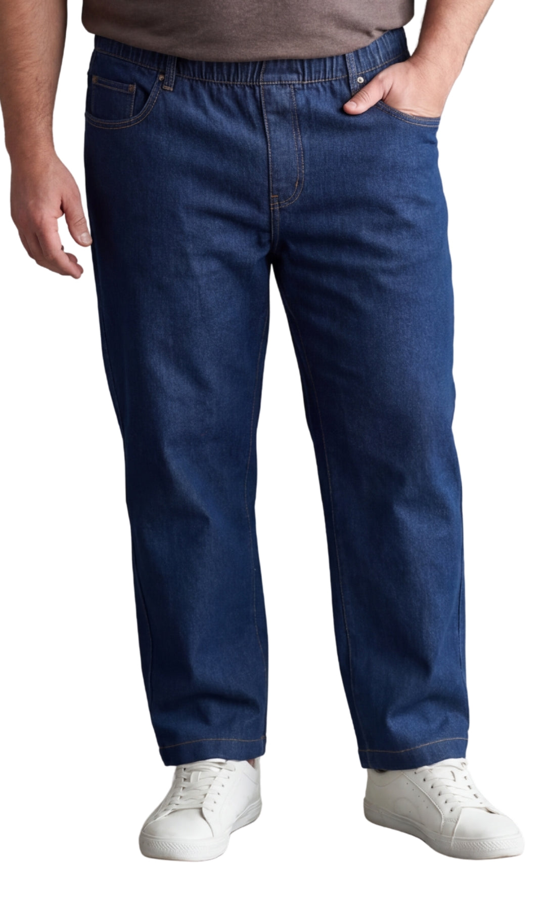 Men’s Lightweight Casual Elastic Waist Pull-On Jeans – Denim & Twill Pants with Easy Fit 7