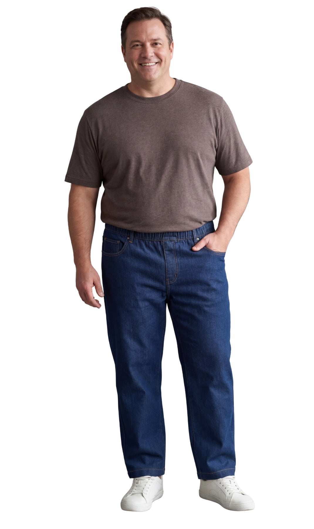 Men’s Lightweight Casual Elastic Waist Pull-On Jeans – Denim & Twill Pants with Easy Fit 11