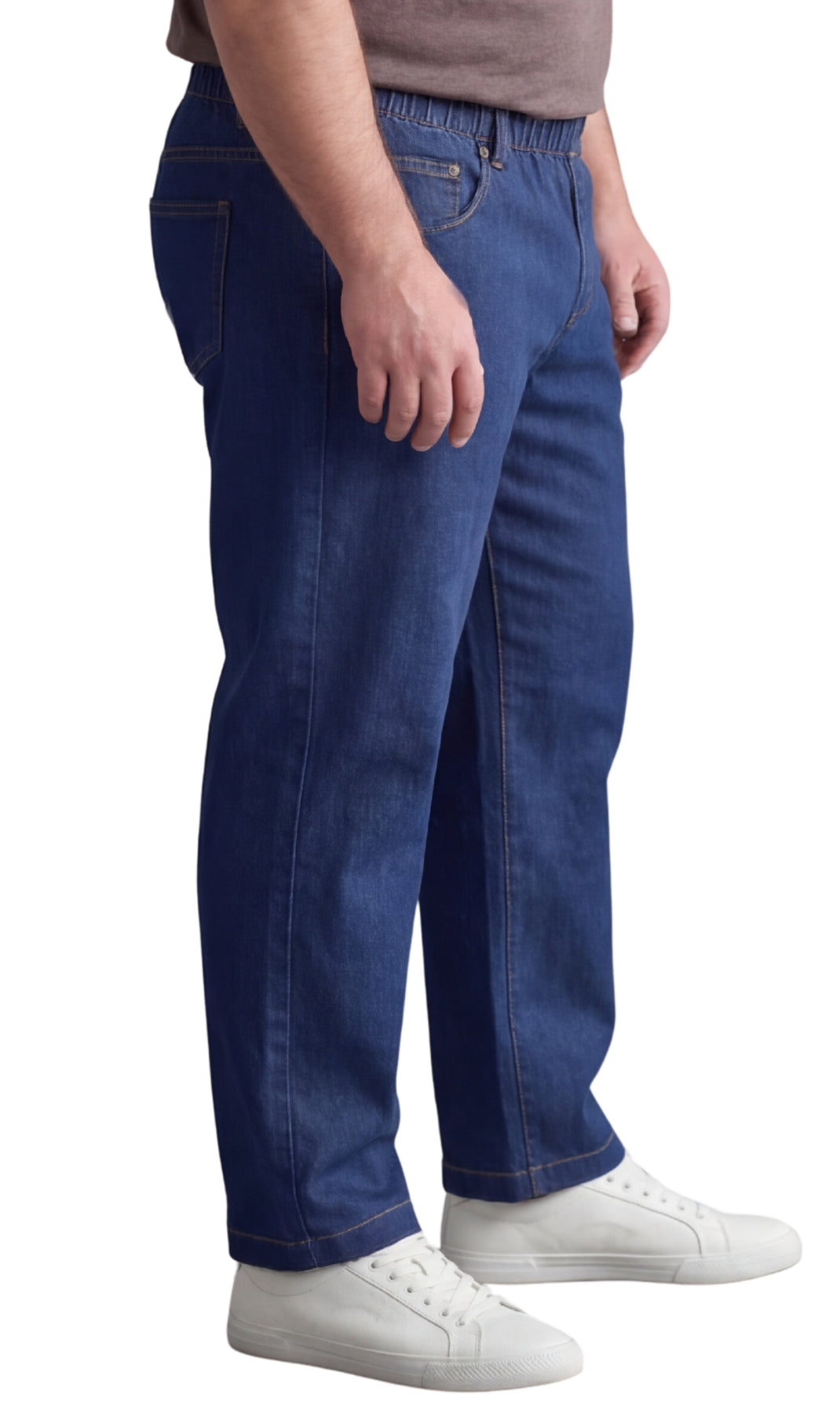 Men’s Lightweight Casual Elastic Waist Pull-On Jeans – Denim & Twill Pants with Easy Fit 9