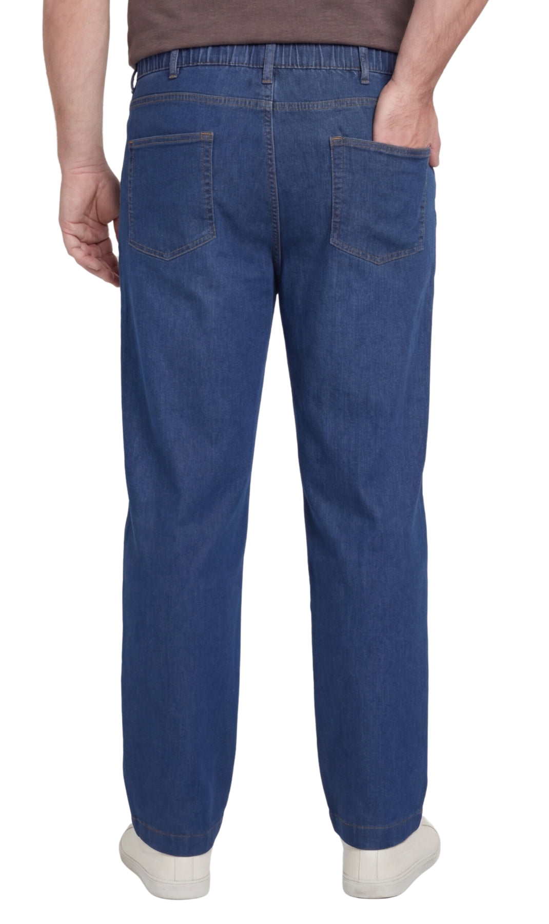 Men’s Lightweight Casual Elastic Waist Pull-On Jeans – Denim & Twill Pants with Easy Fit 26