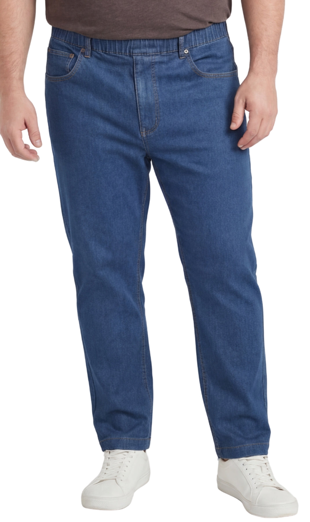 Men’s Lightweight Casual Elastic Waist Pull-On Jeans – Denim & Twill Pants with Easy Fit 25